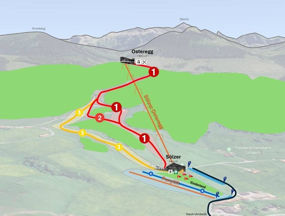 Urnäsch – Osteregg trail map