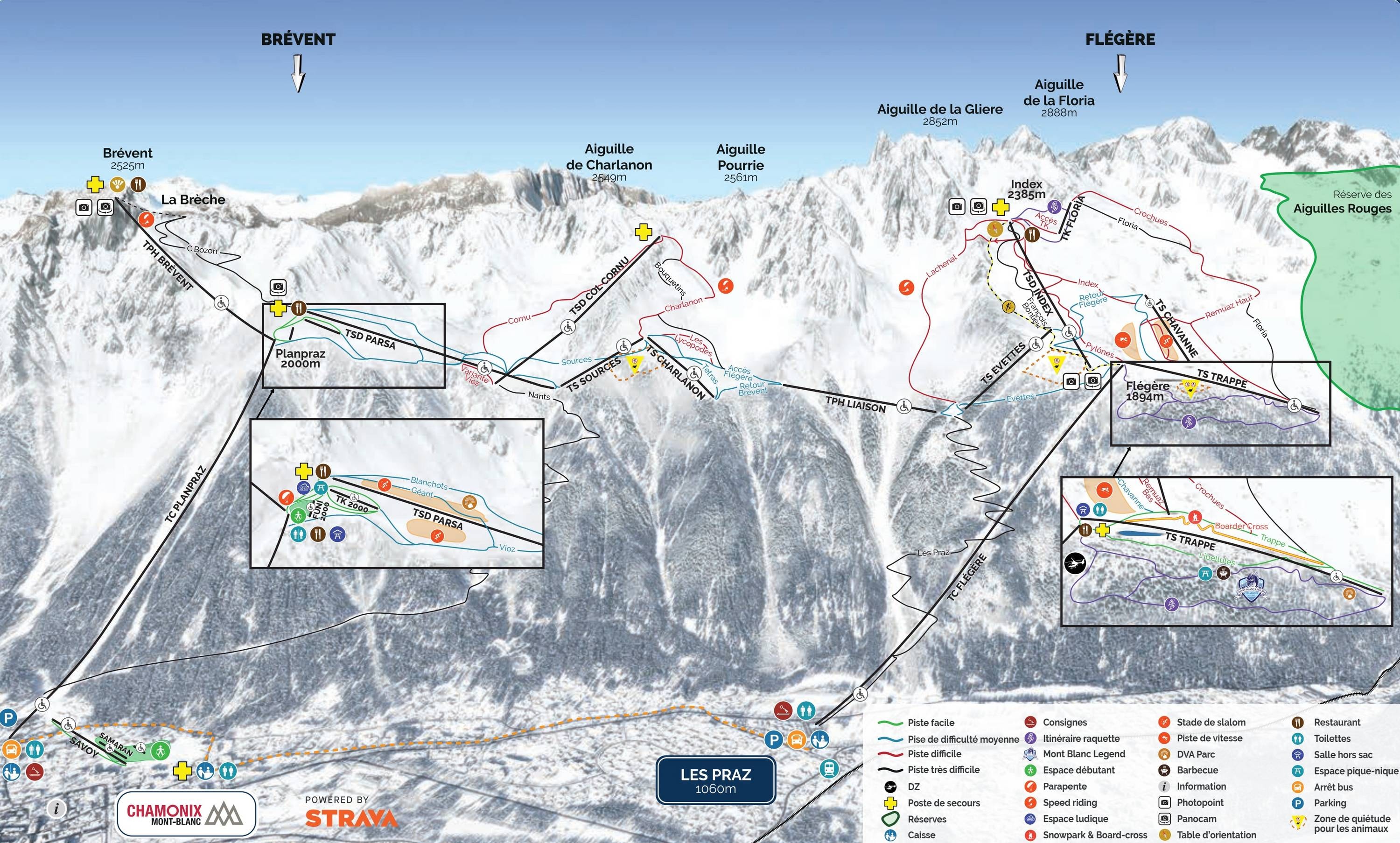 Brévent/Flégère (Chamonix) trail map