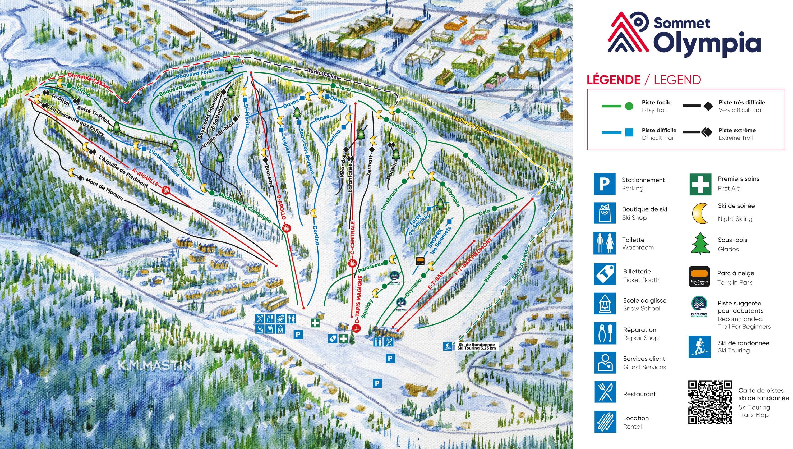 Sommet Olympia trail map