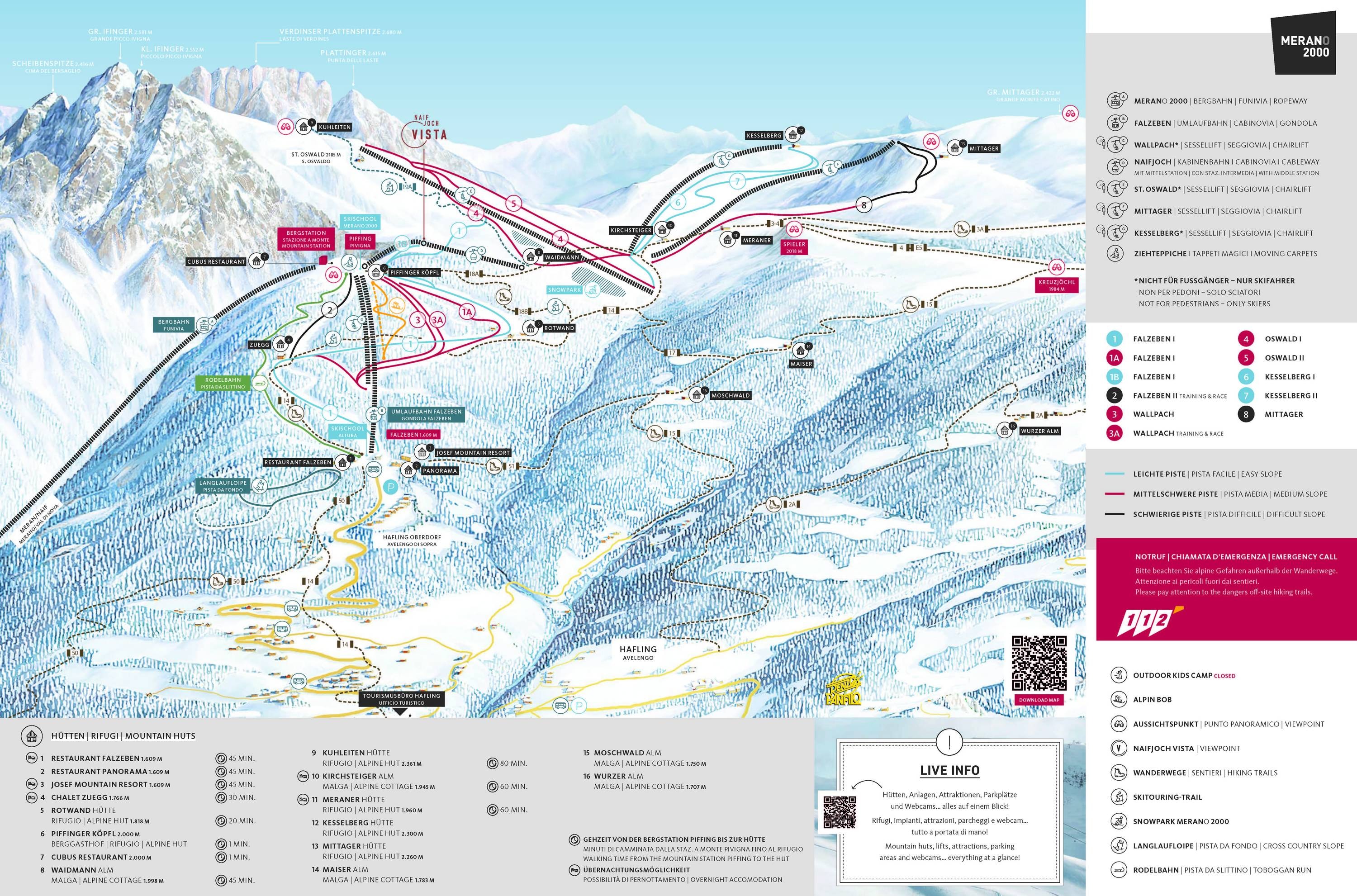 Meran 2000 trail map