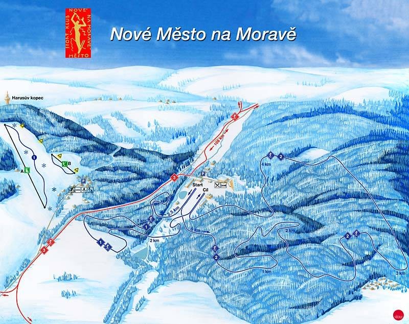Harusák – Nové Město na Moravě trail map