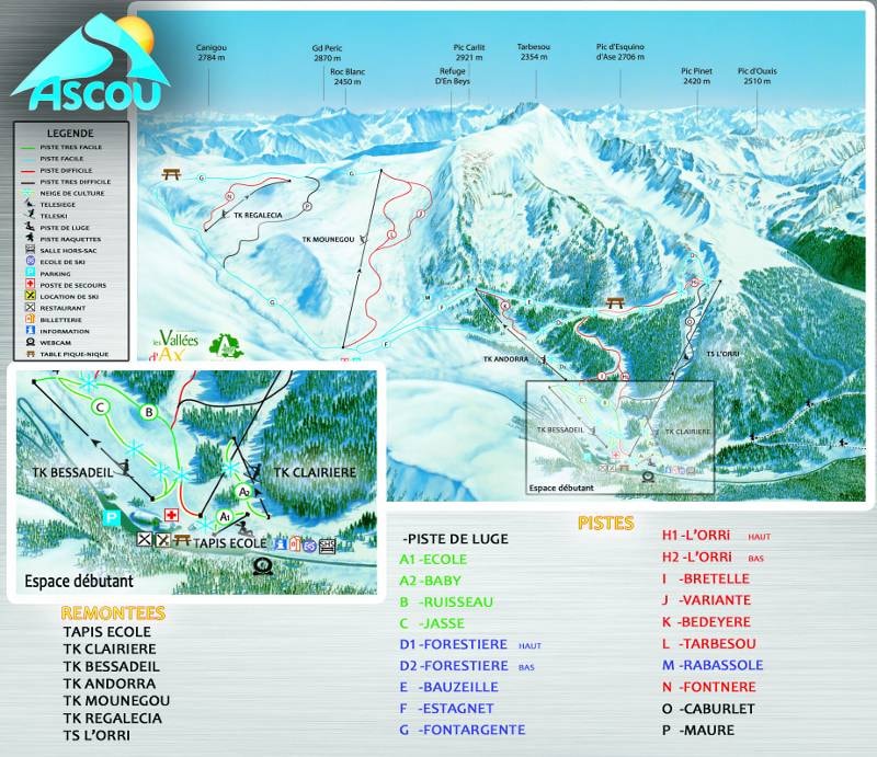 Ascou Pailhères trail map