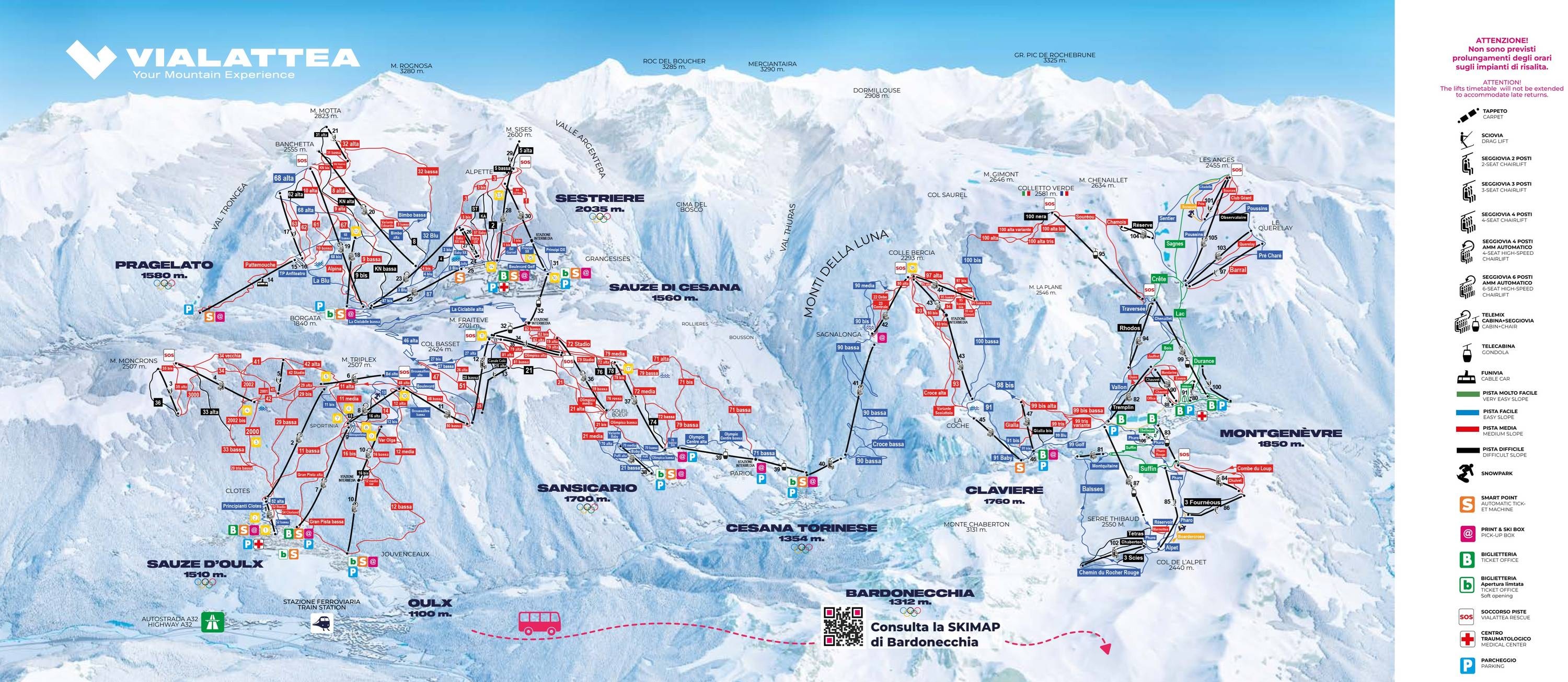 Via Lattea – Sestriere/Sauze d’Oulx/San Sicario/Claviere/Montgenèvre trail map