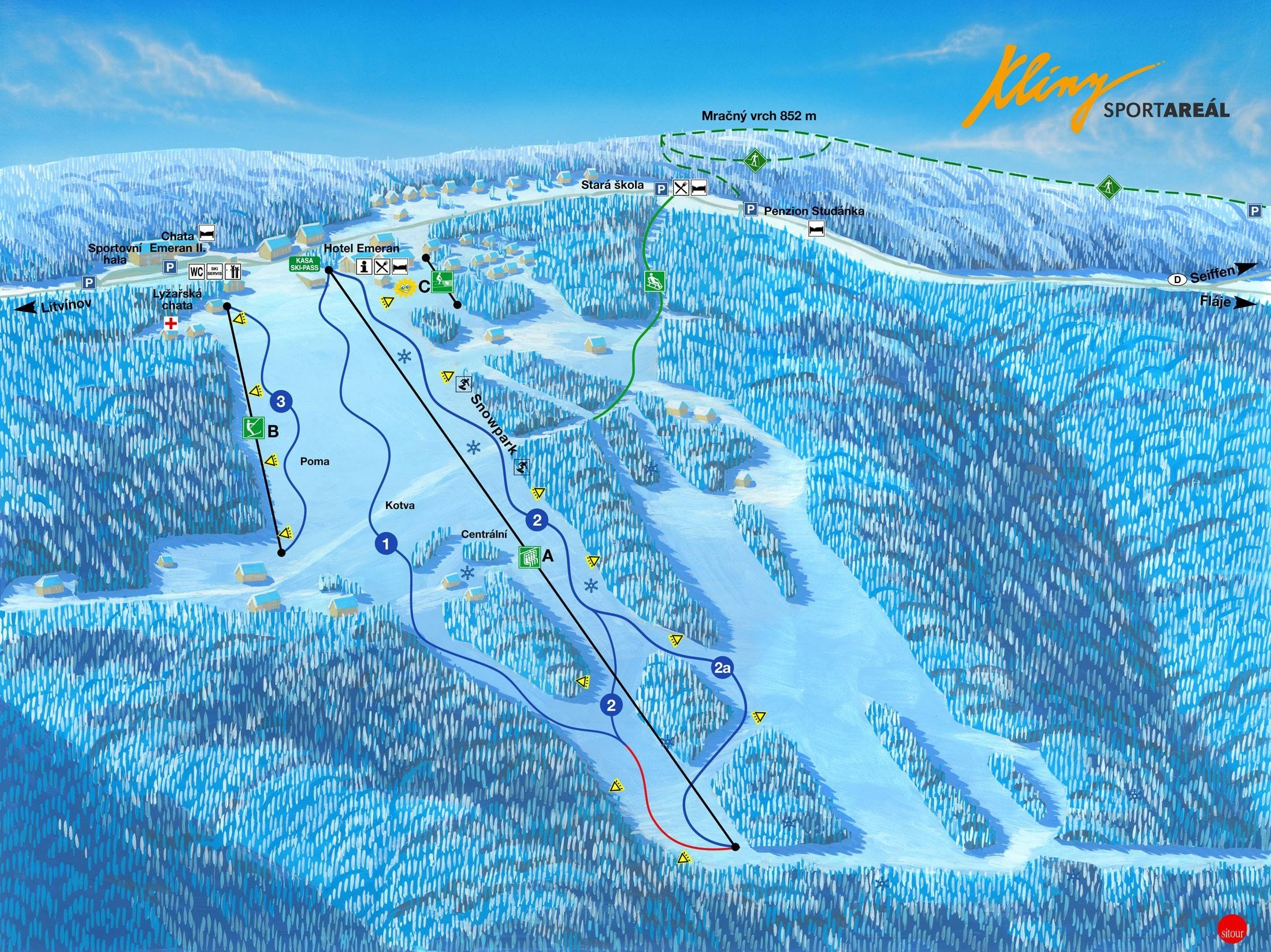 Rašov (Klíny) trail map