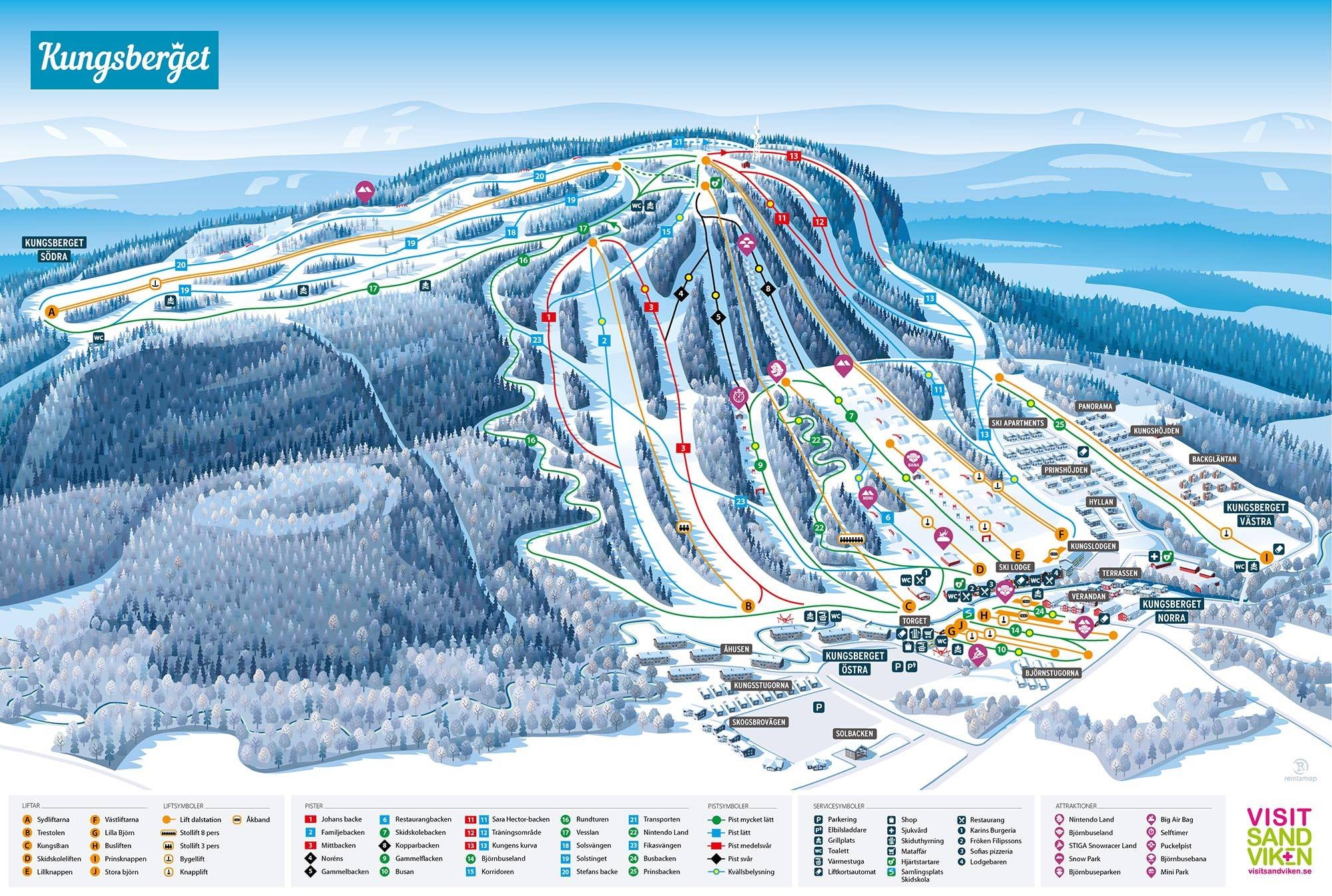 Kungsberget trail map