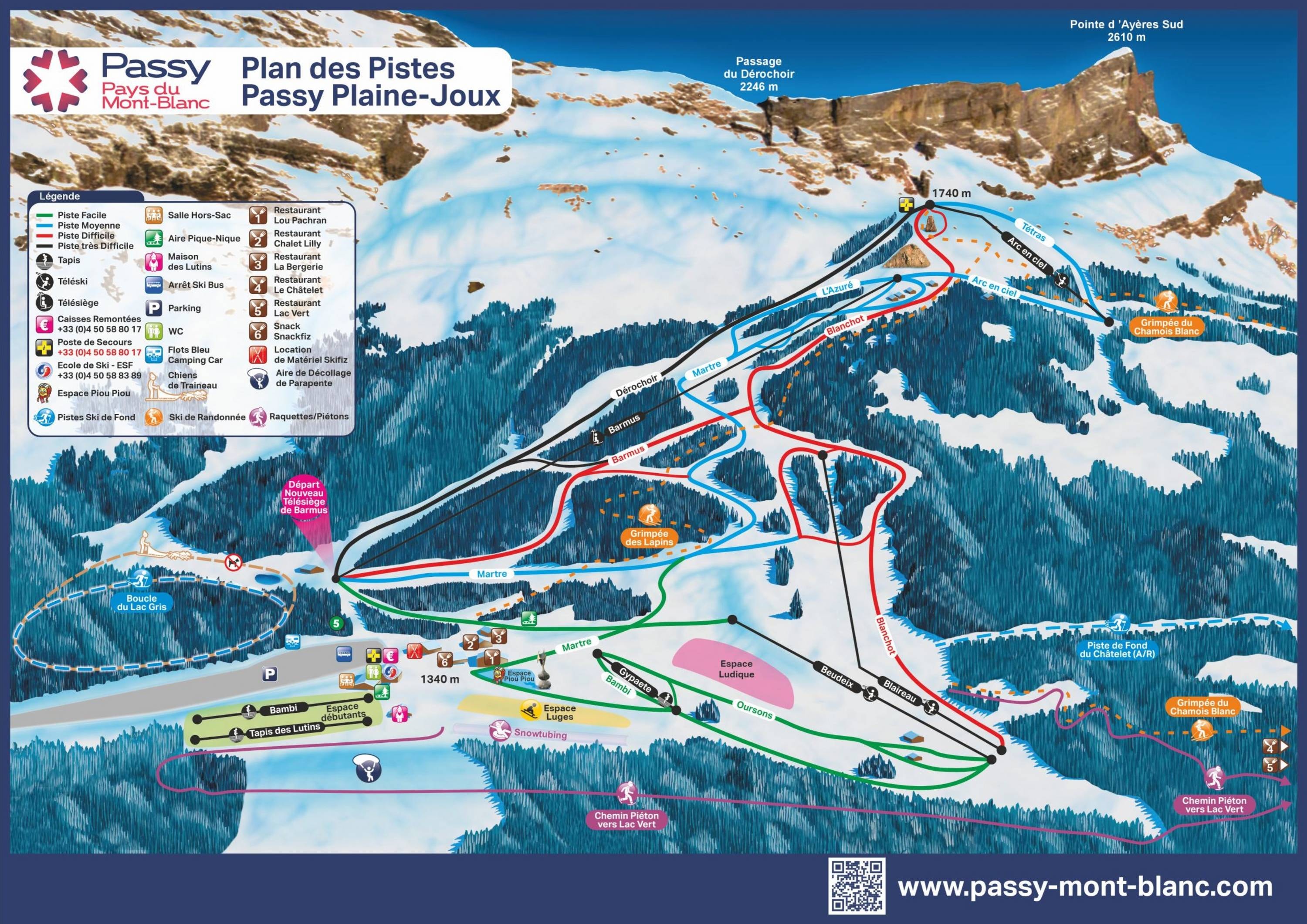 Passy Plaine Joux trail map