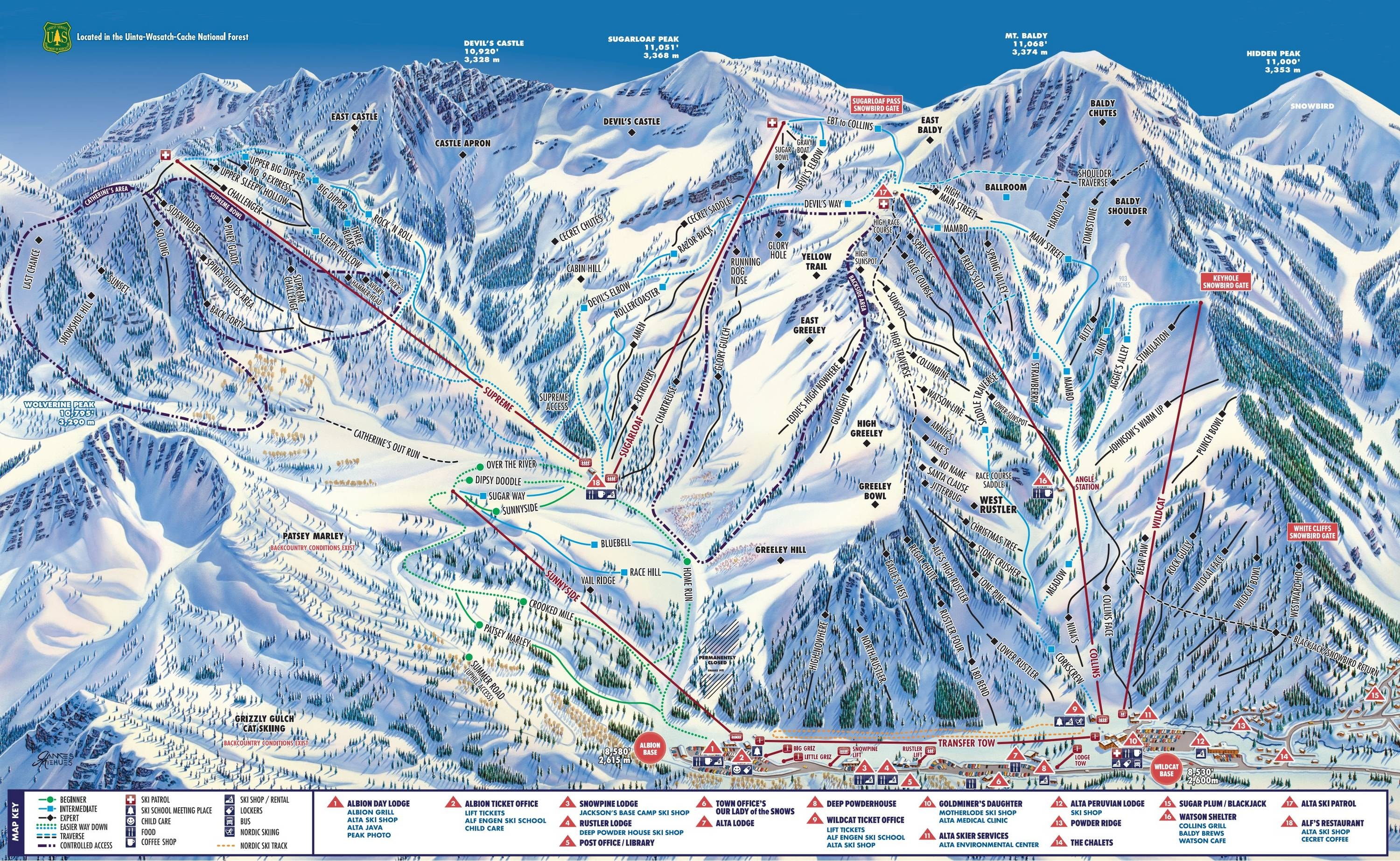 Alta trail map