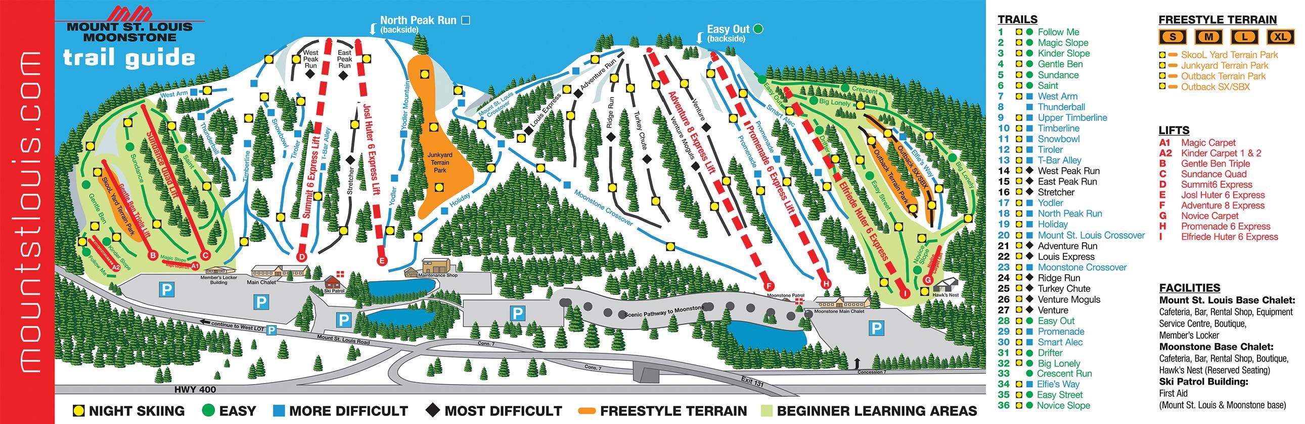 Mount St. Louis – Moonstone trail map