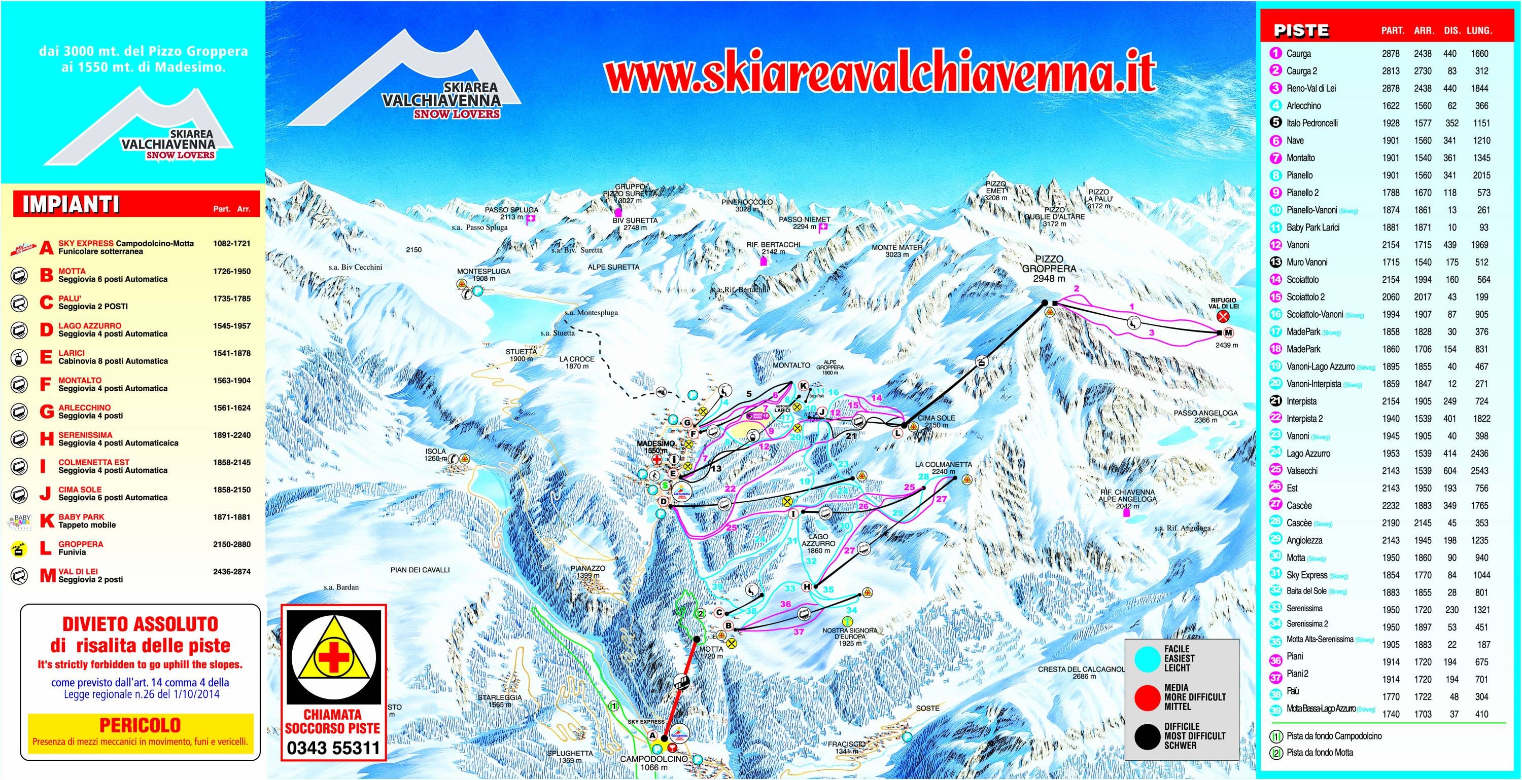 Valchiavenna – Madesimo/Campodolcino trail map