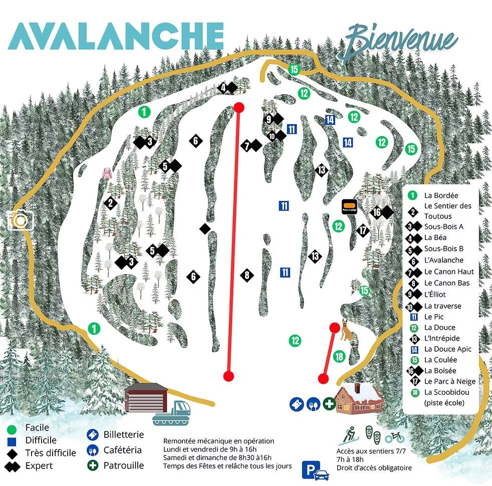Mont Avalanche trail map
