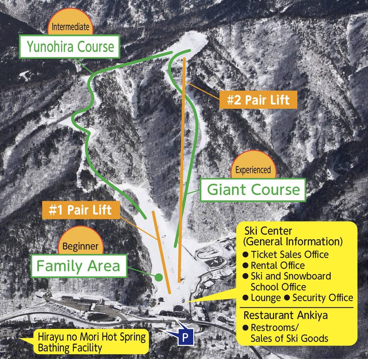 Hirayu Onsen trail map