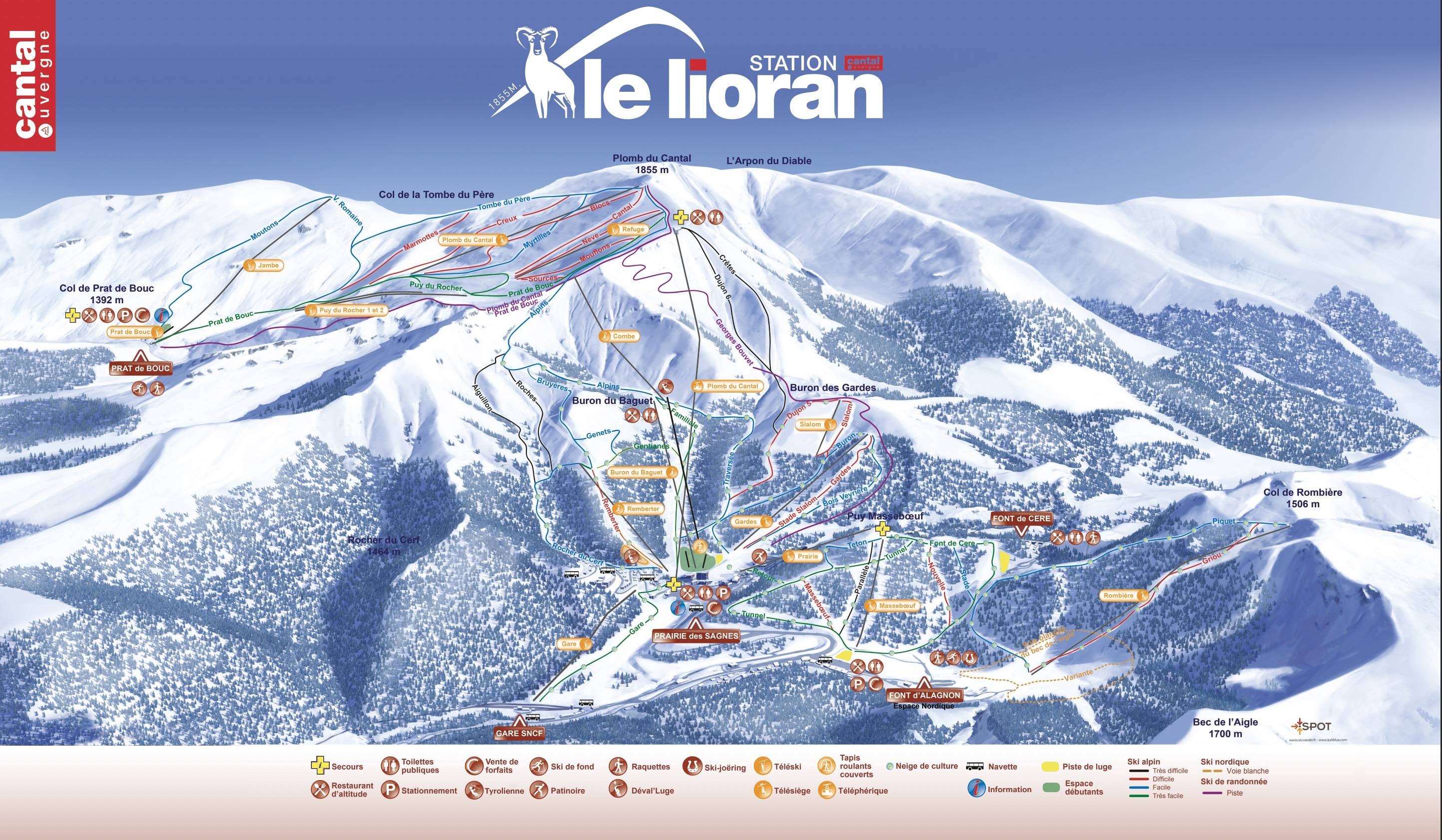 Le Lioran trail map