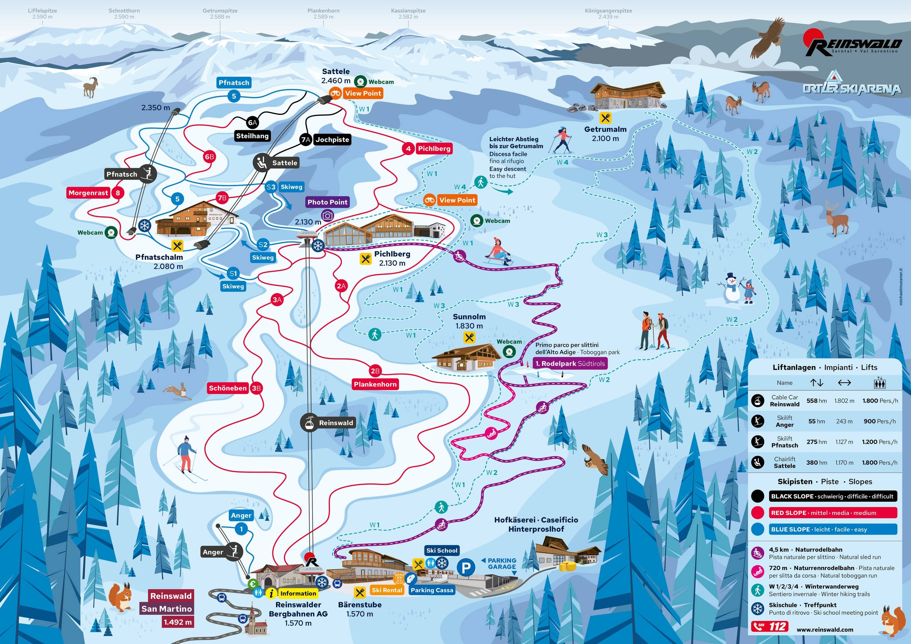 Reinswald (San Martino in Sarentino) trail map
