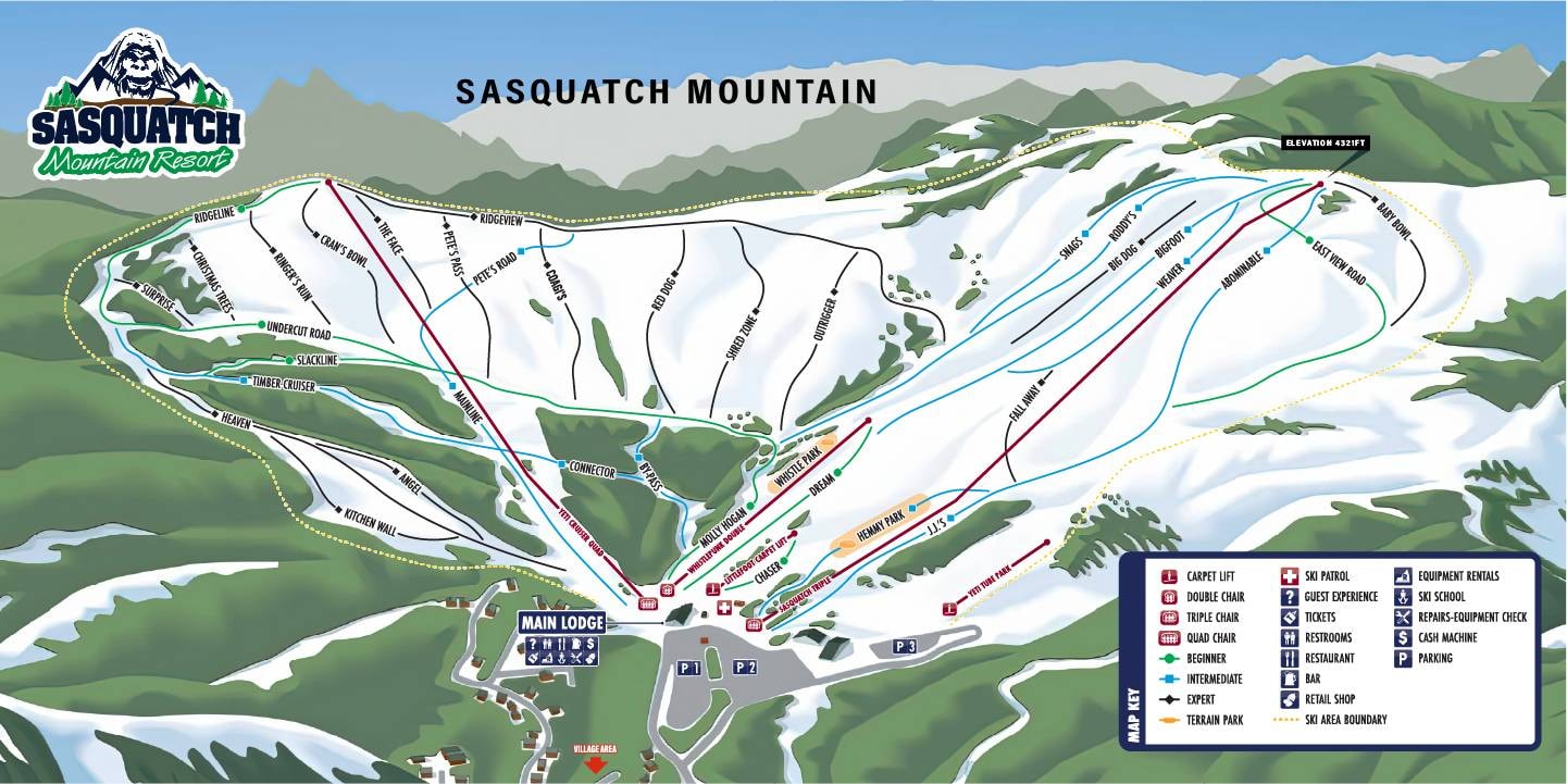 Sasquatch Mountain – Hemlock Valley trail map