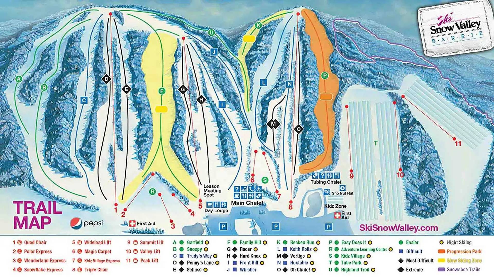 Snow Valley – Barrie trail map