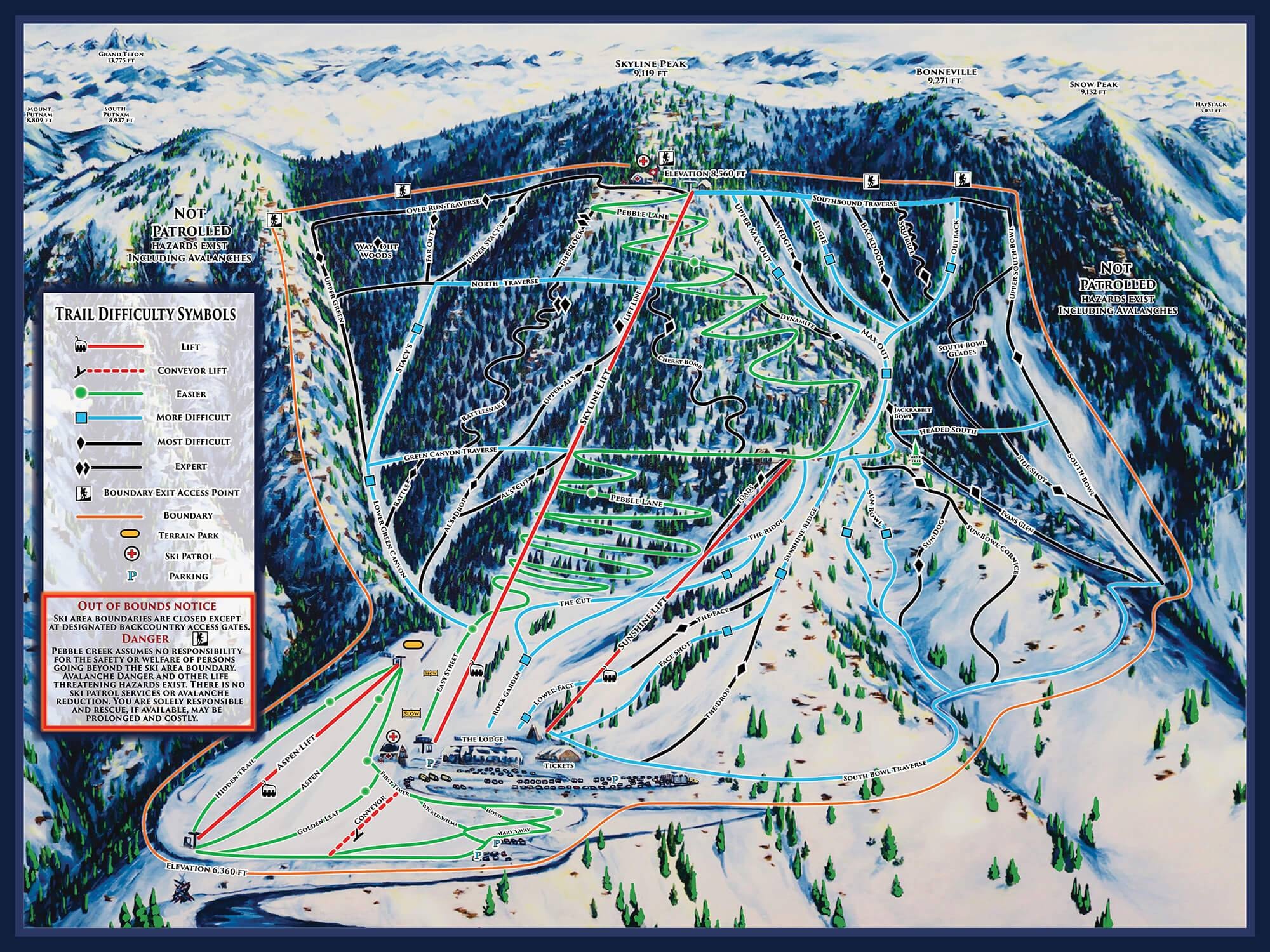 Pebble Creek trail map