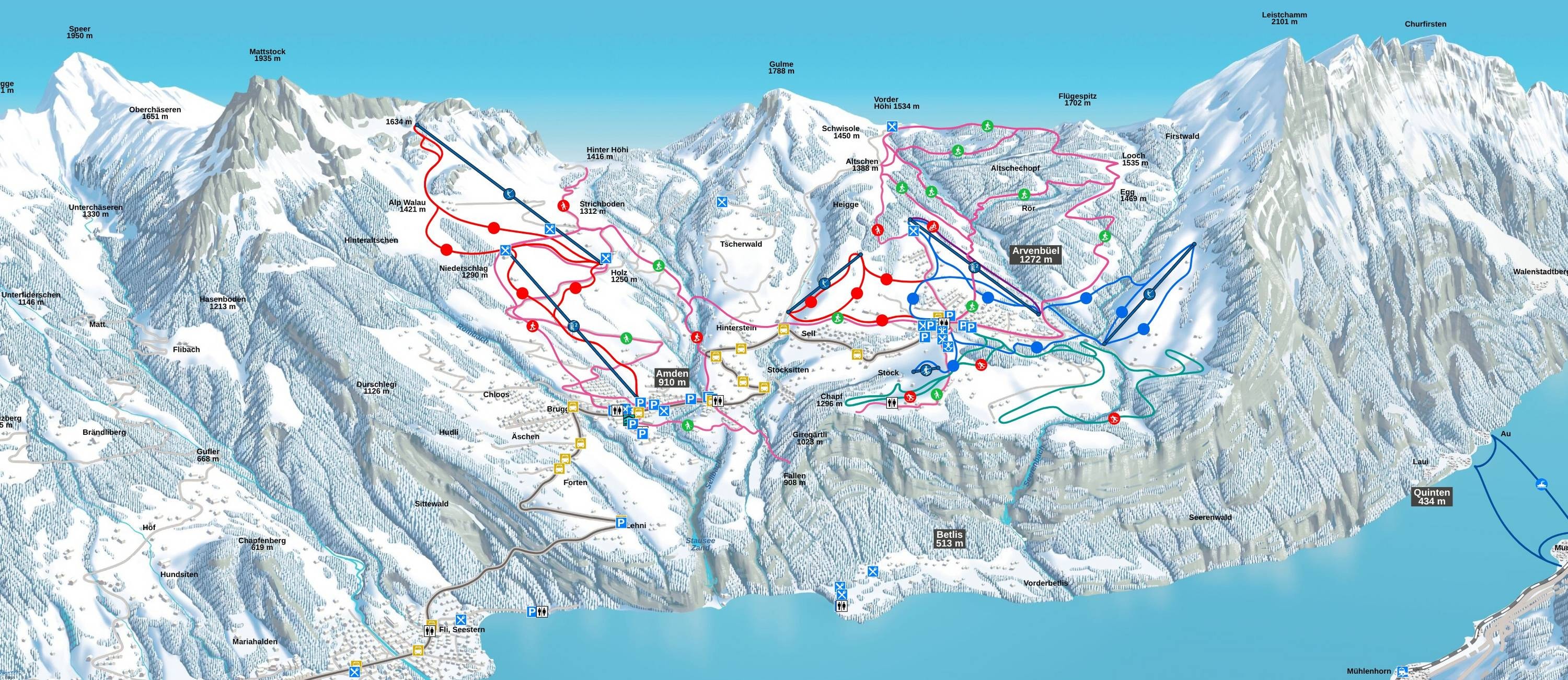 Amden – Arvenbüel/Mattstock trail map