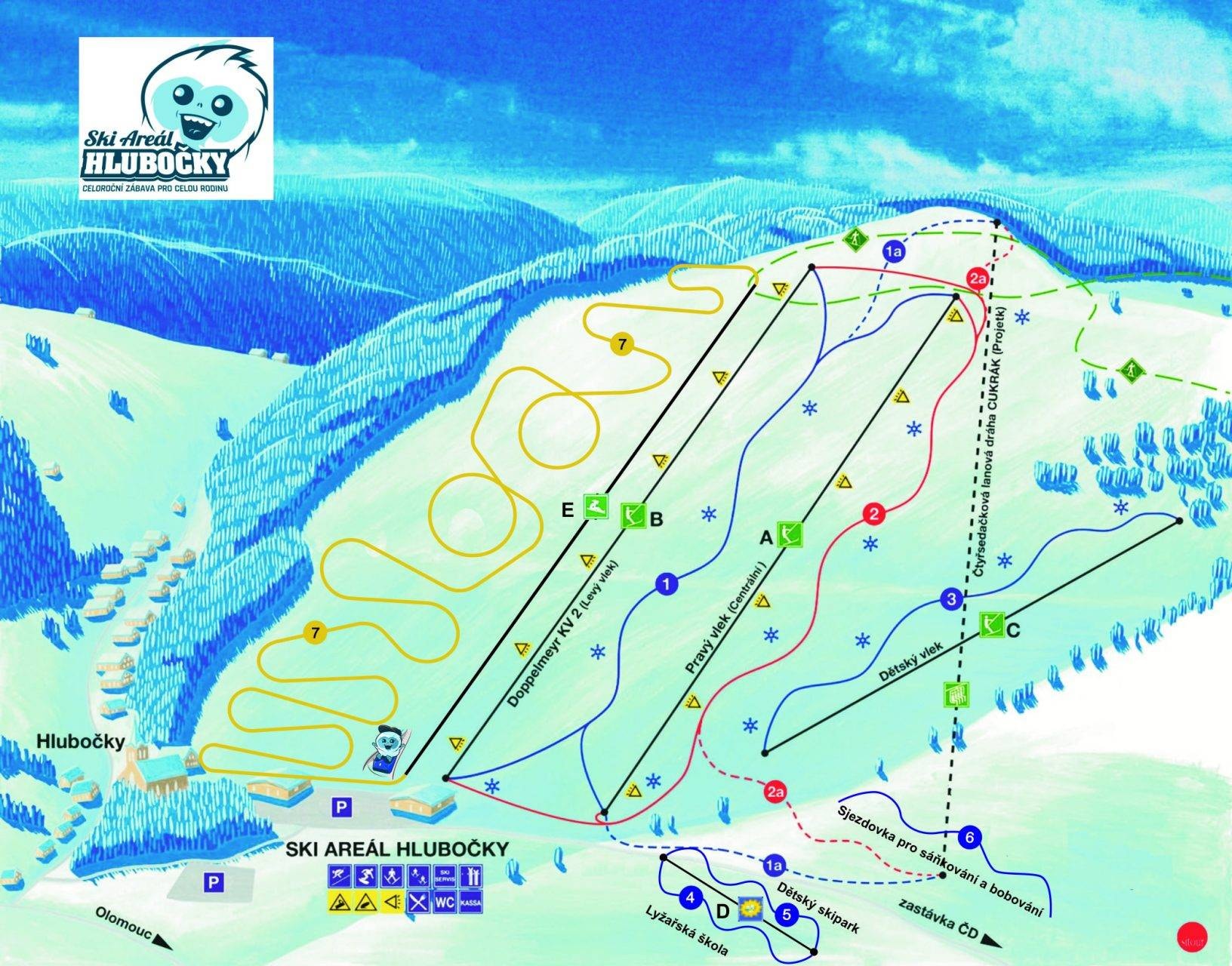 Hlubočky trail map