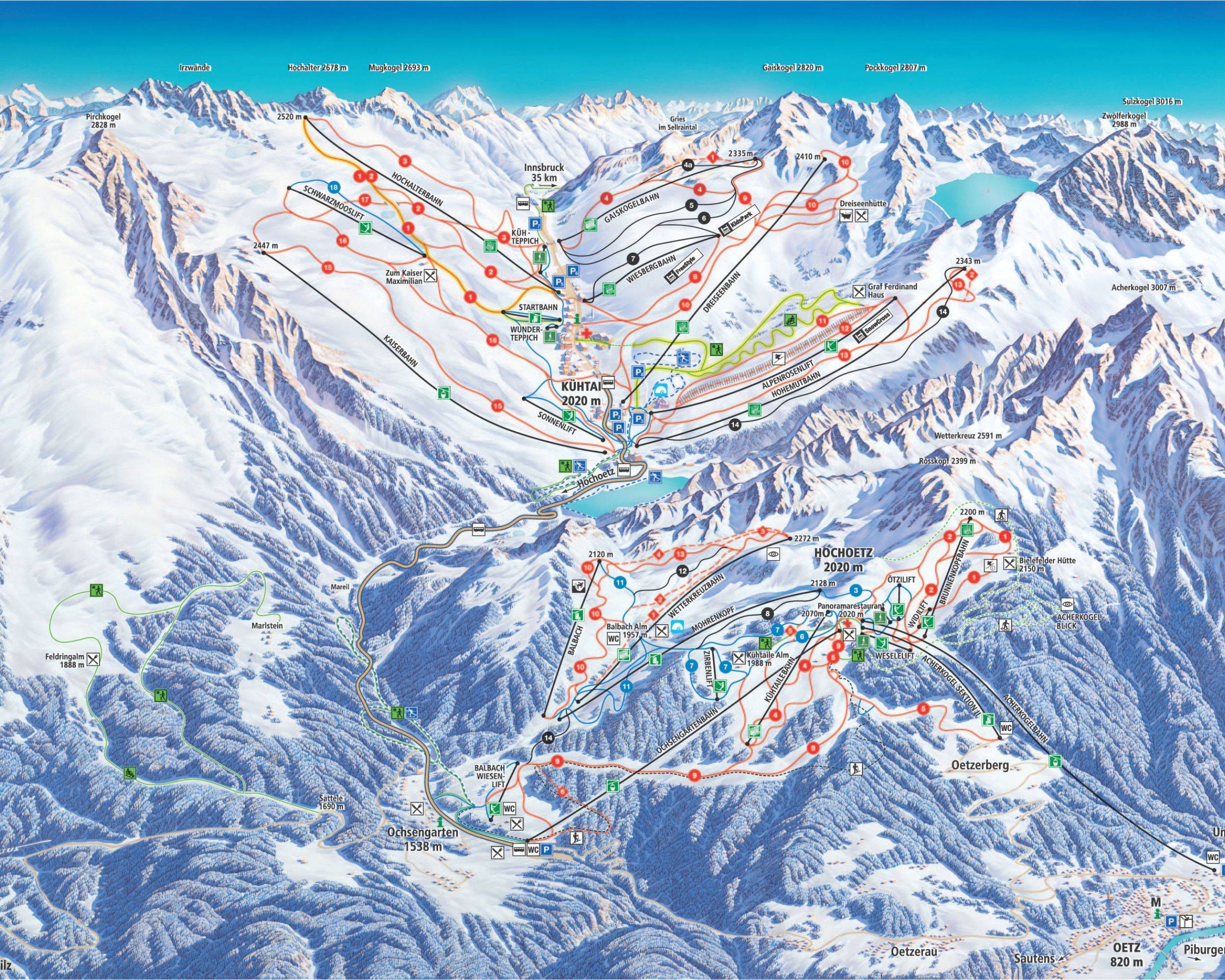 Kühtai trail map