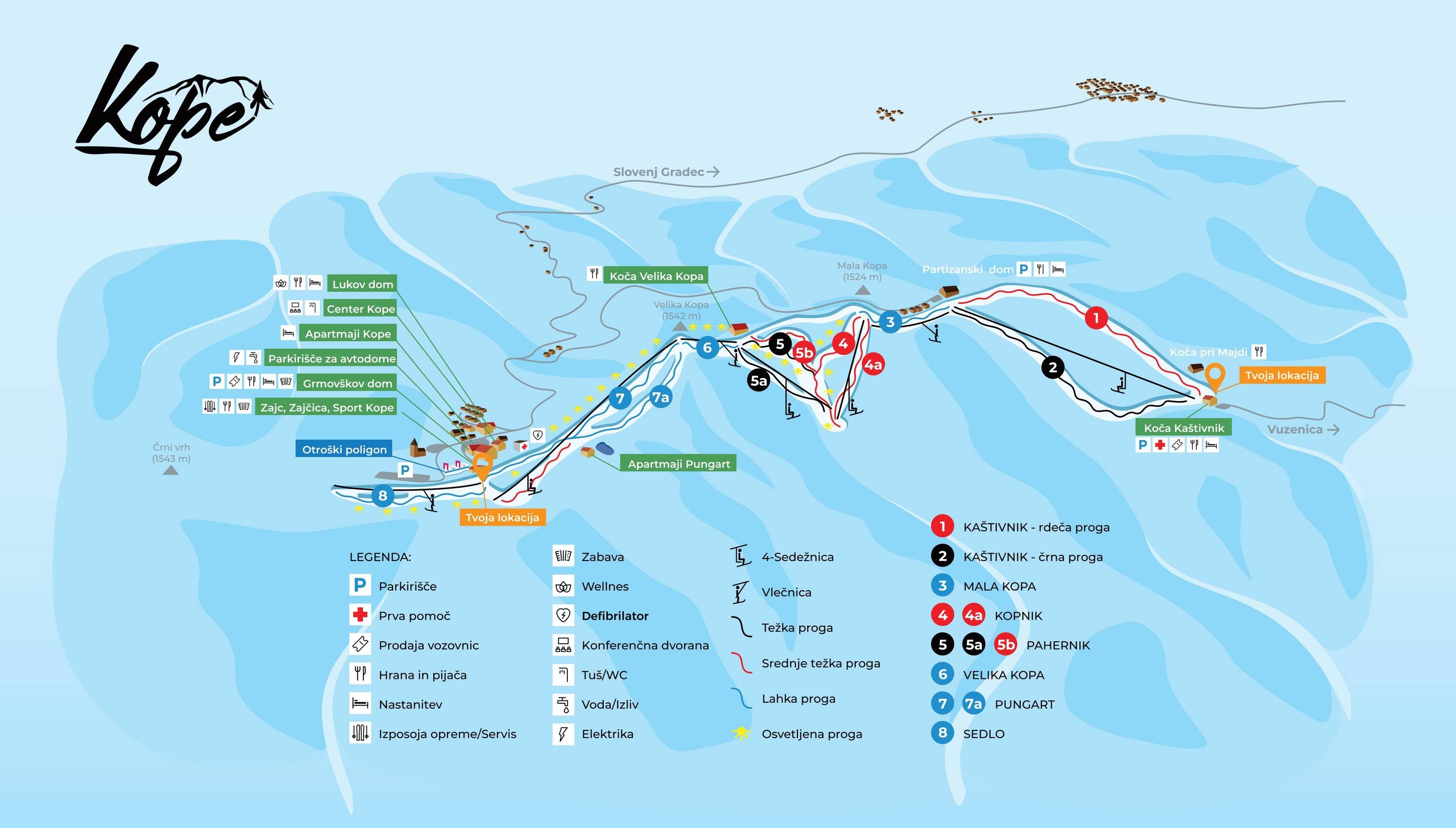 Kope trail map