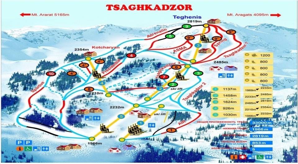 Tsaghkadzor trail map