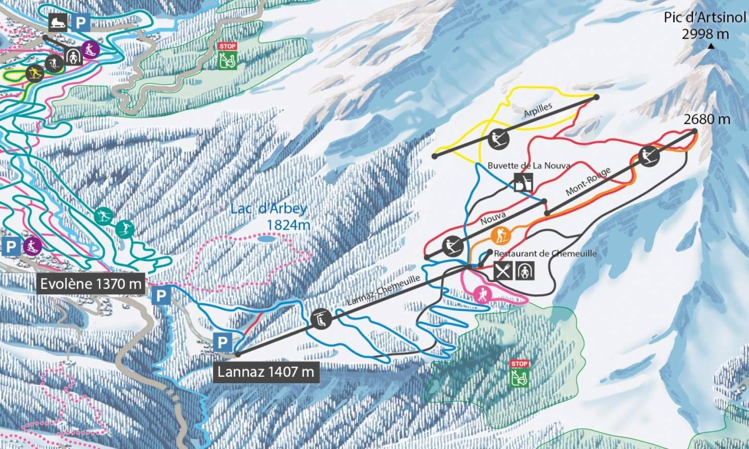 Evolène trail map