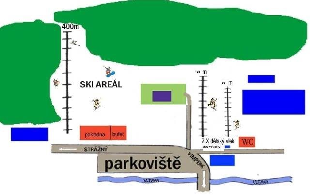 Horní Vltavice trail map