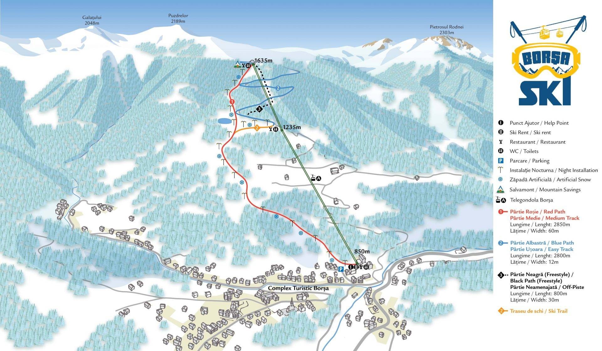 Olimpica – Borșa trail map