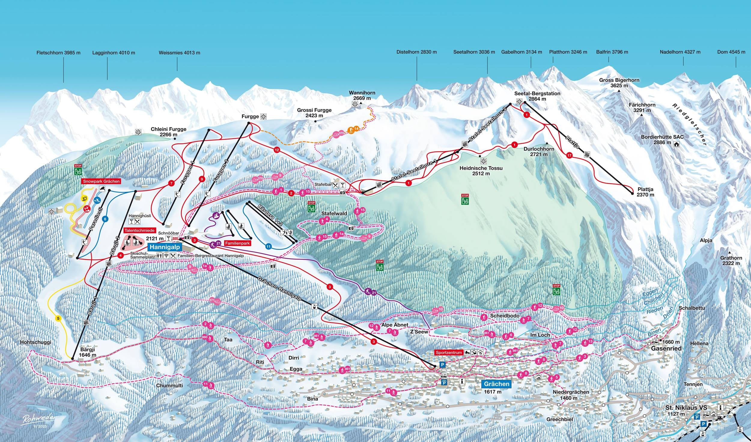 Grächen trail map
