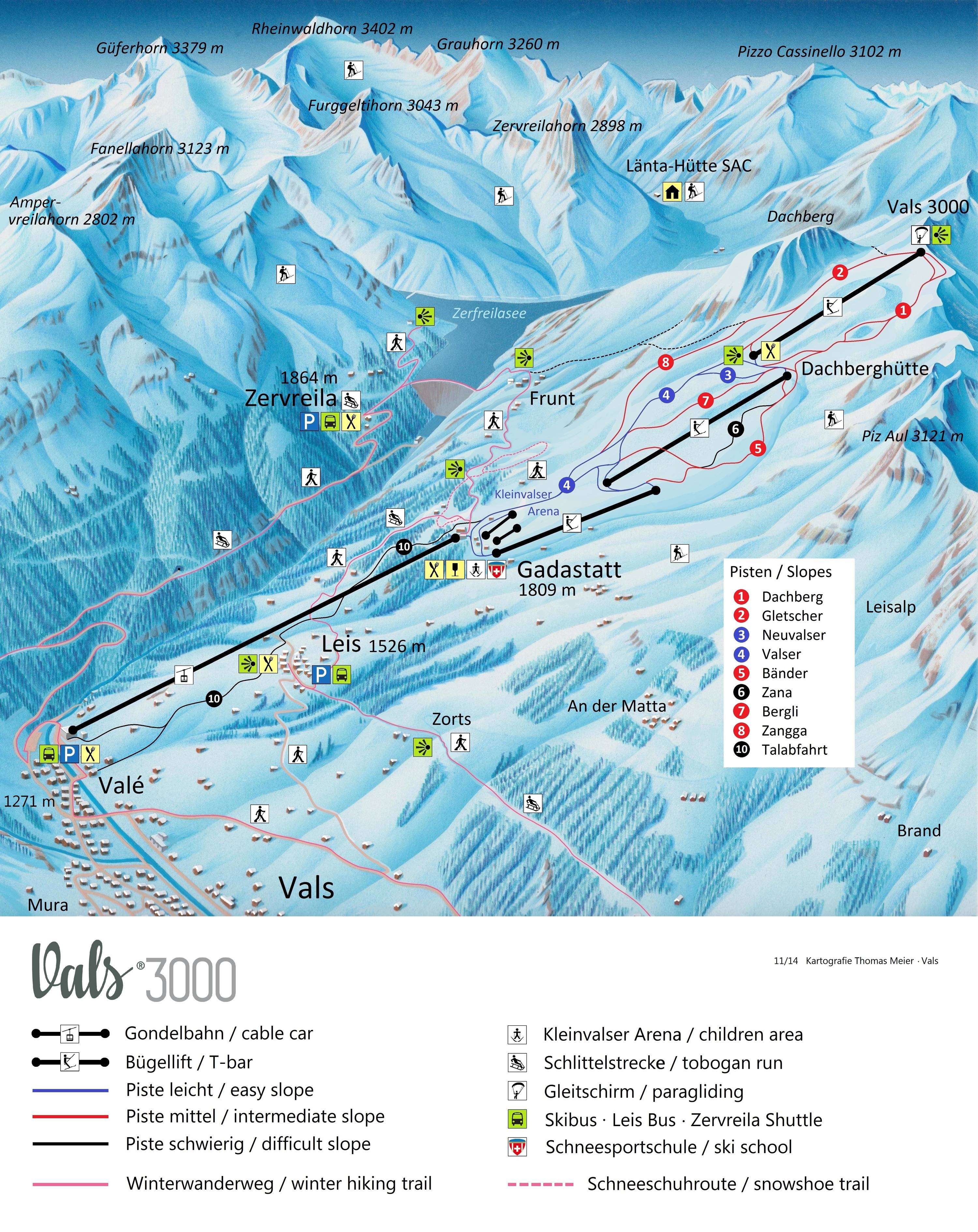 Vals – Dachberg trail map
