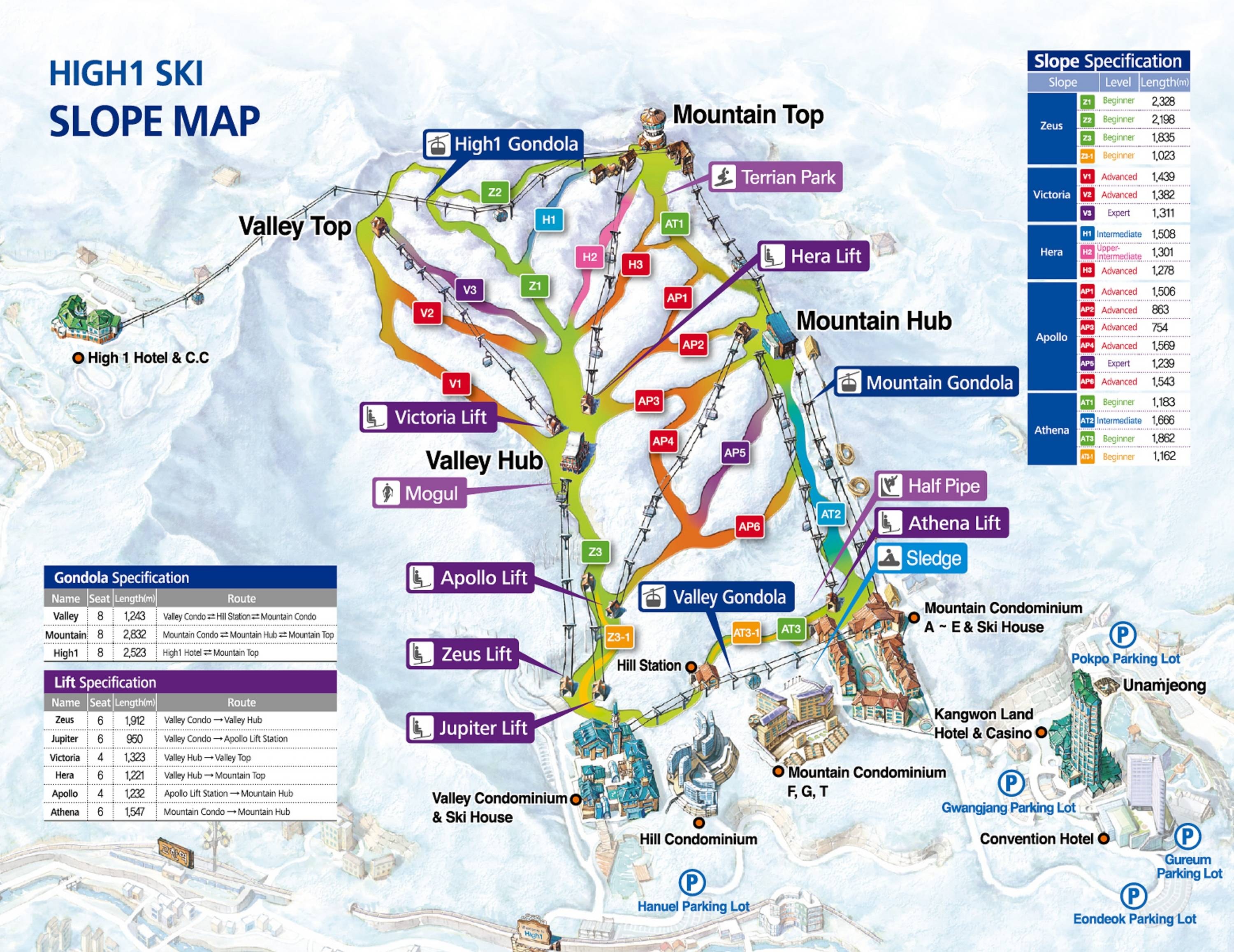 High1 Resort trail map