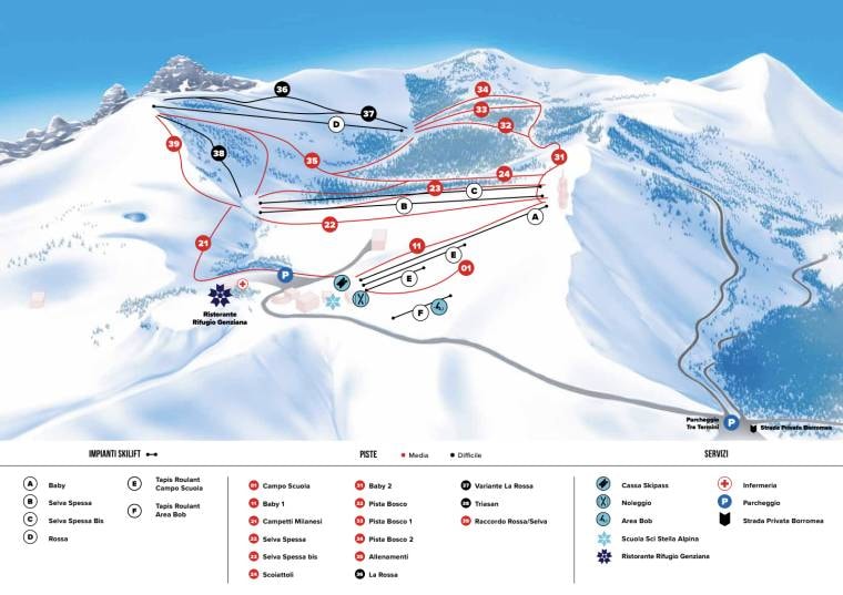 Mottarone trail map