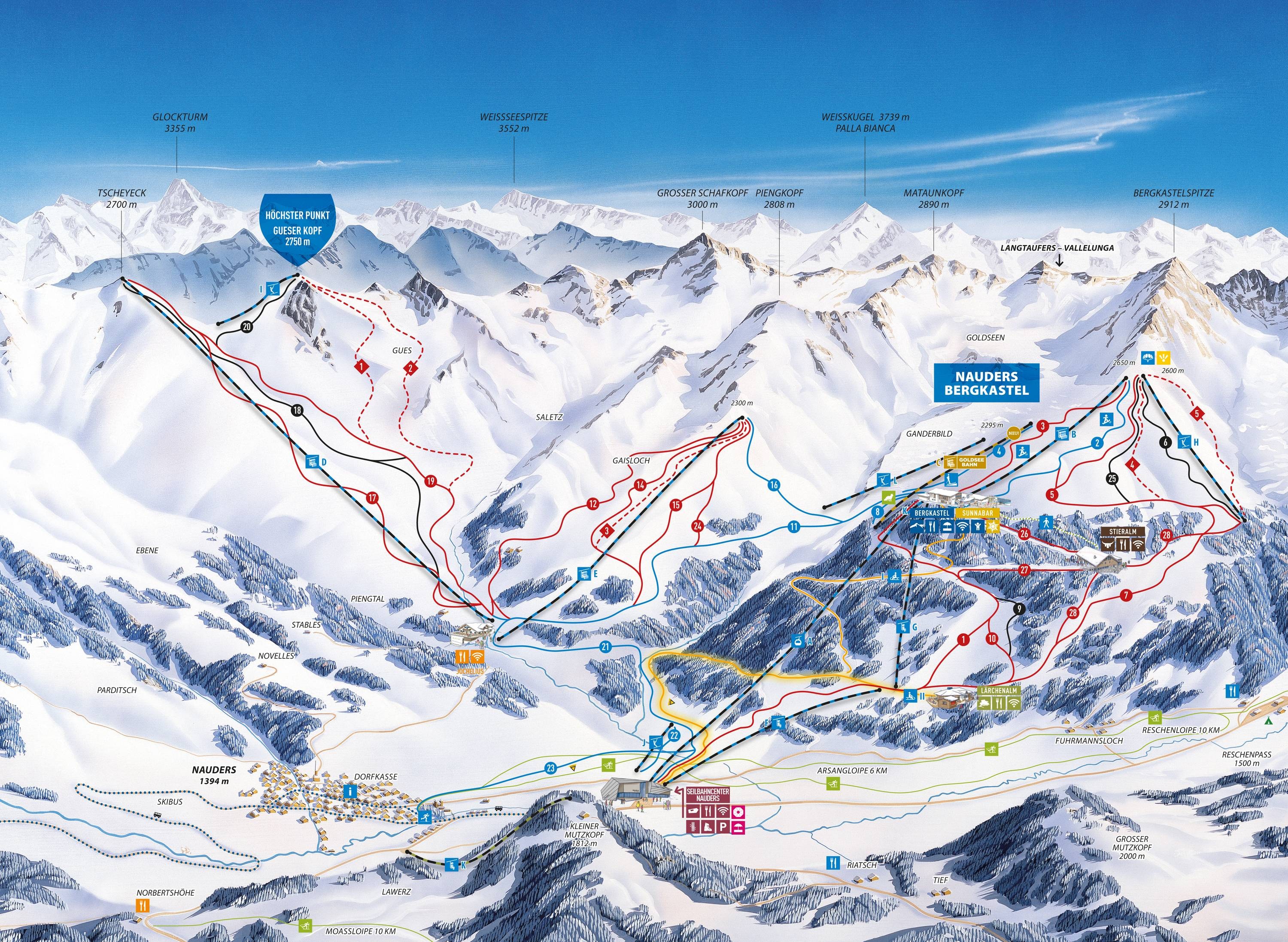Nauders am Reschenpass – Bergkastel trail map