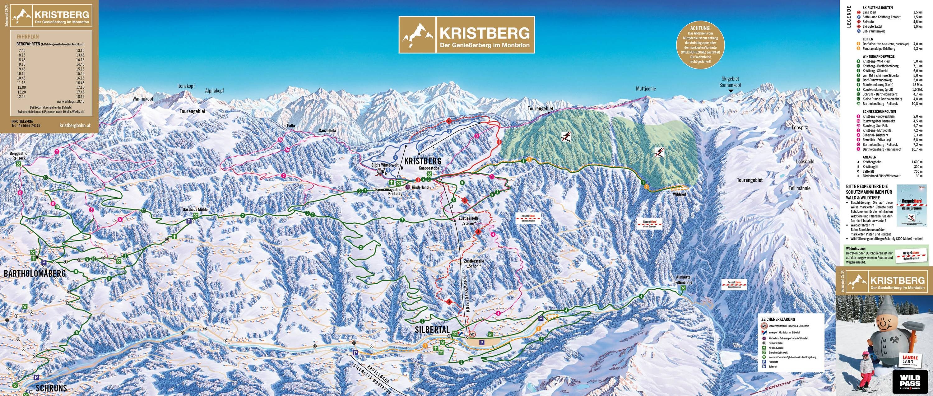Kristberg – Silbertal trail map