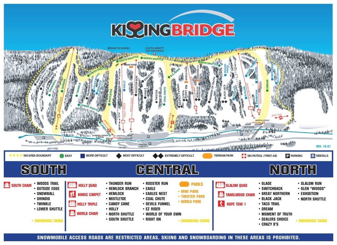 Kissing Bridge trail map