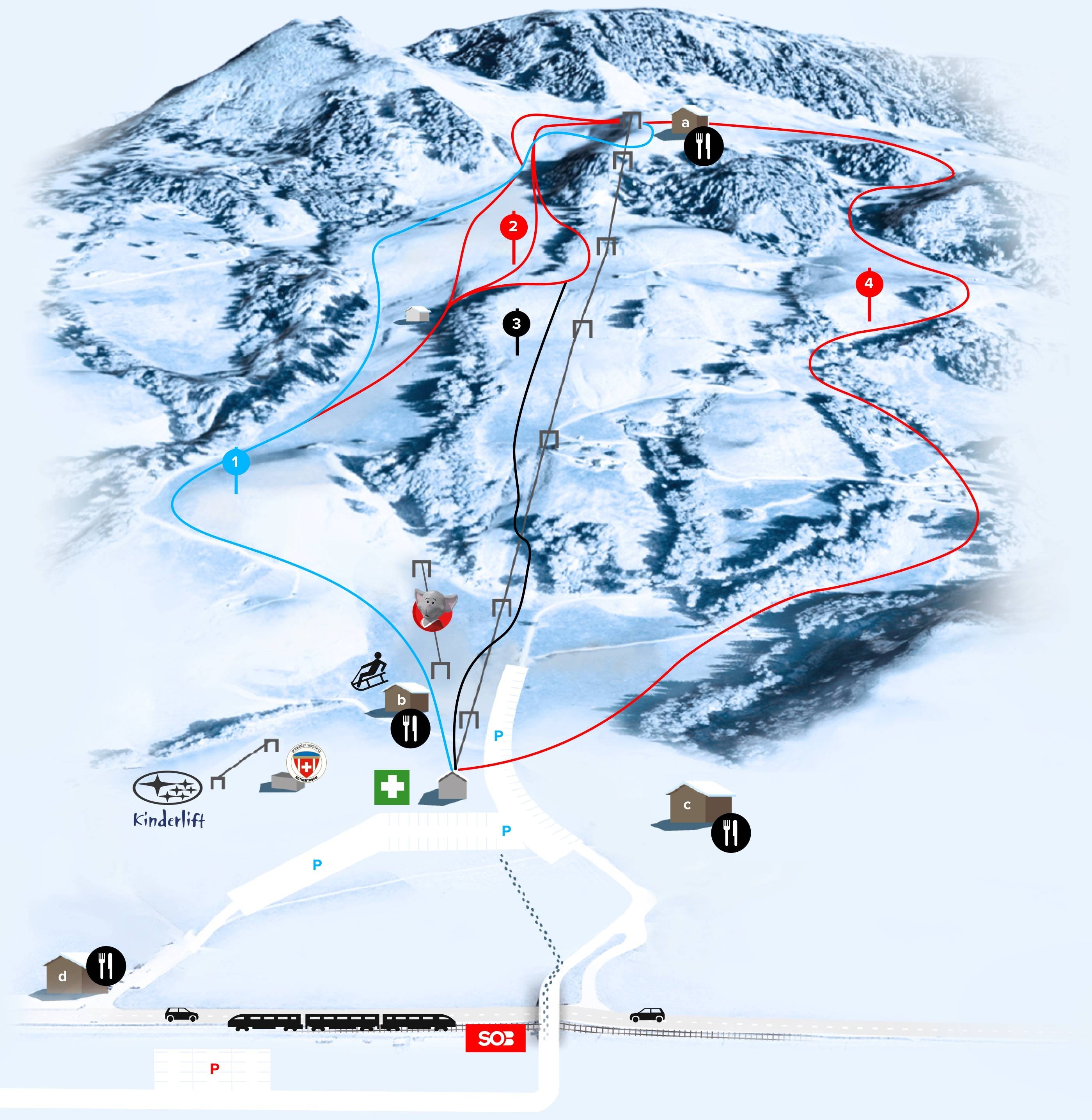 Neusell – Rothenthurm-Biberegg trail map