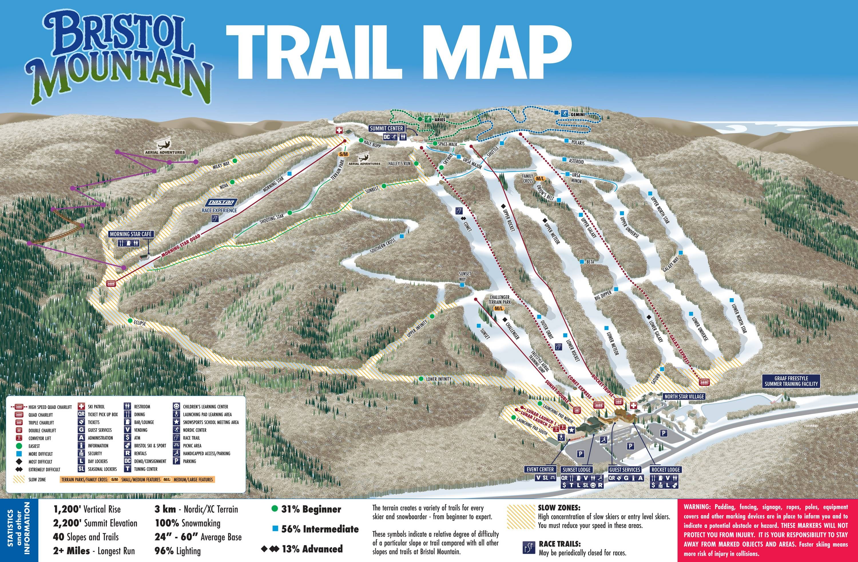 Bristol Mountain trail map