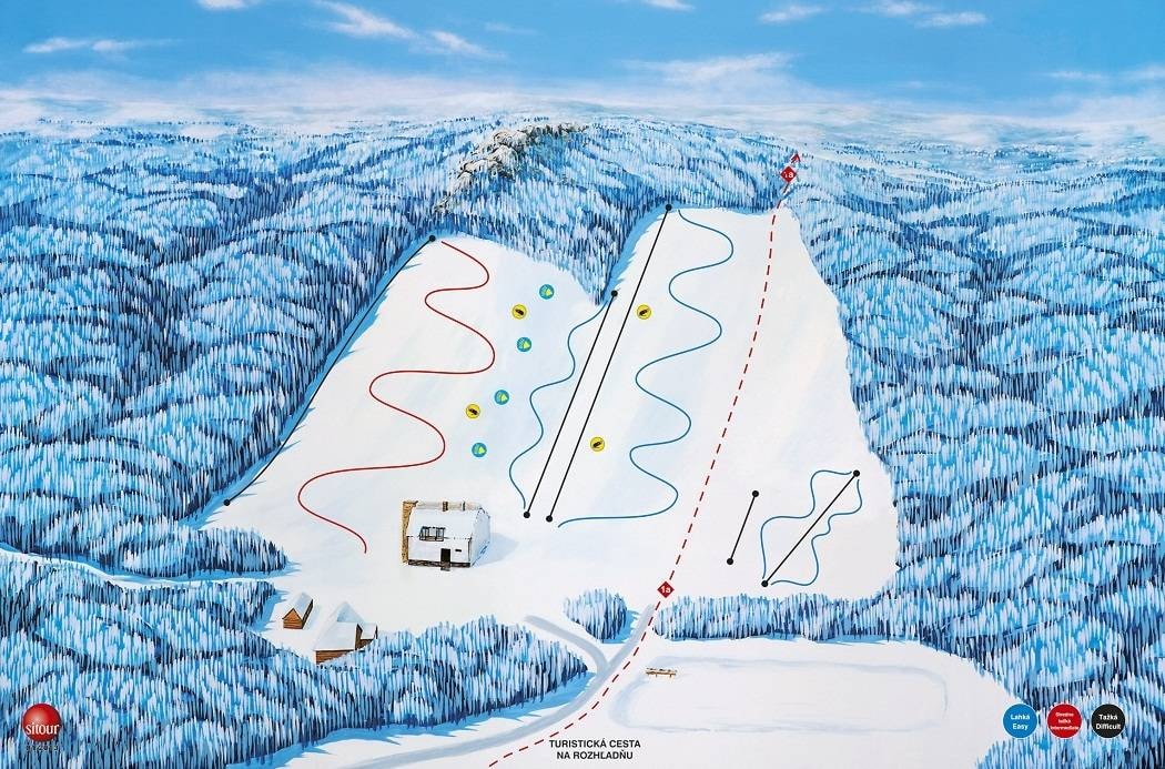 Zochova Chata trail map