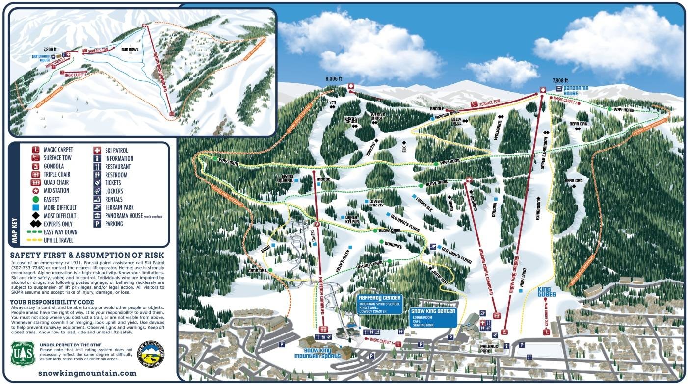 Snow King Mountain – Jackson trail map