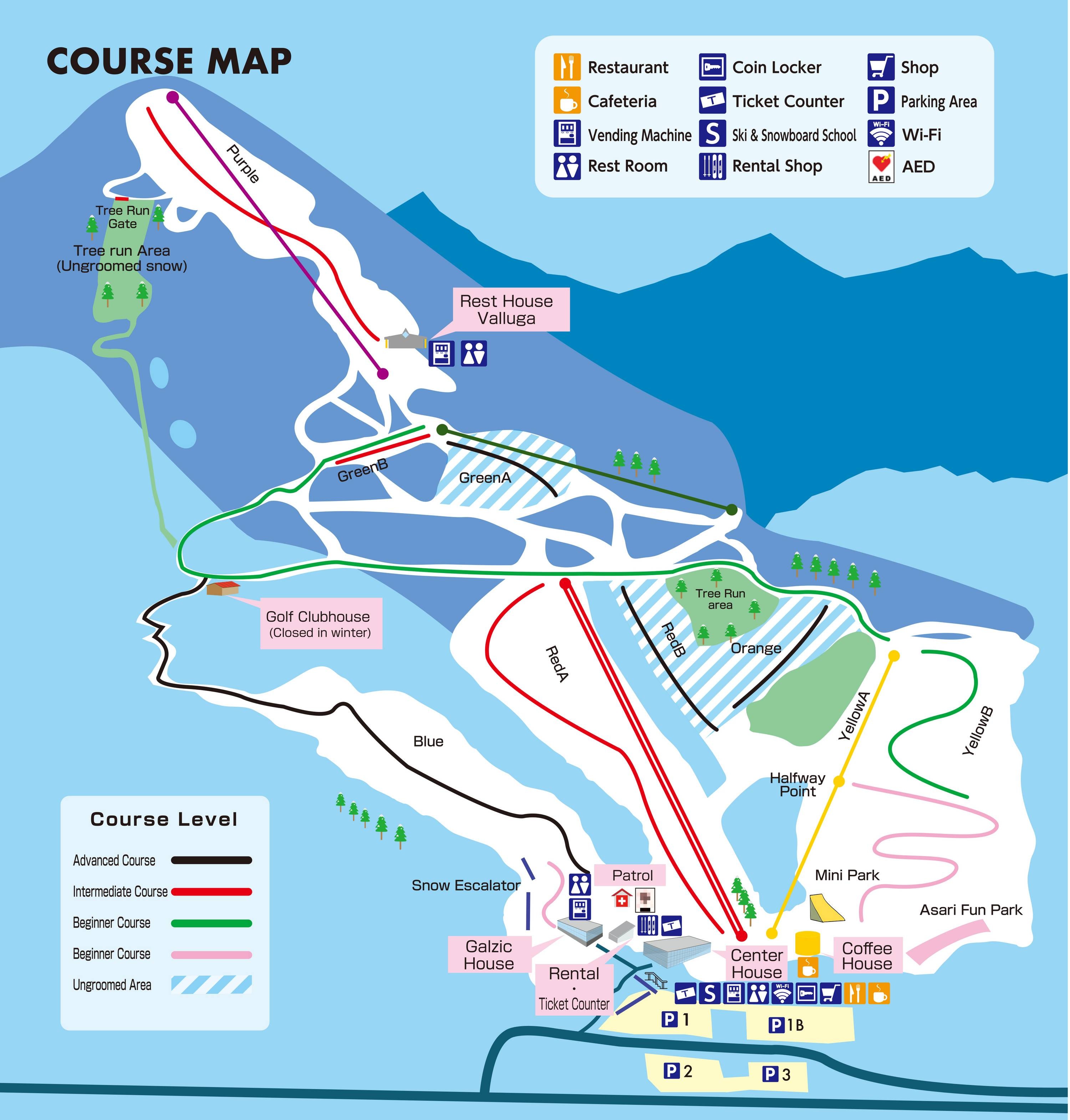 Asarigawa Onsen trail map