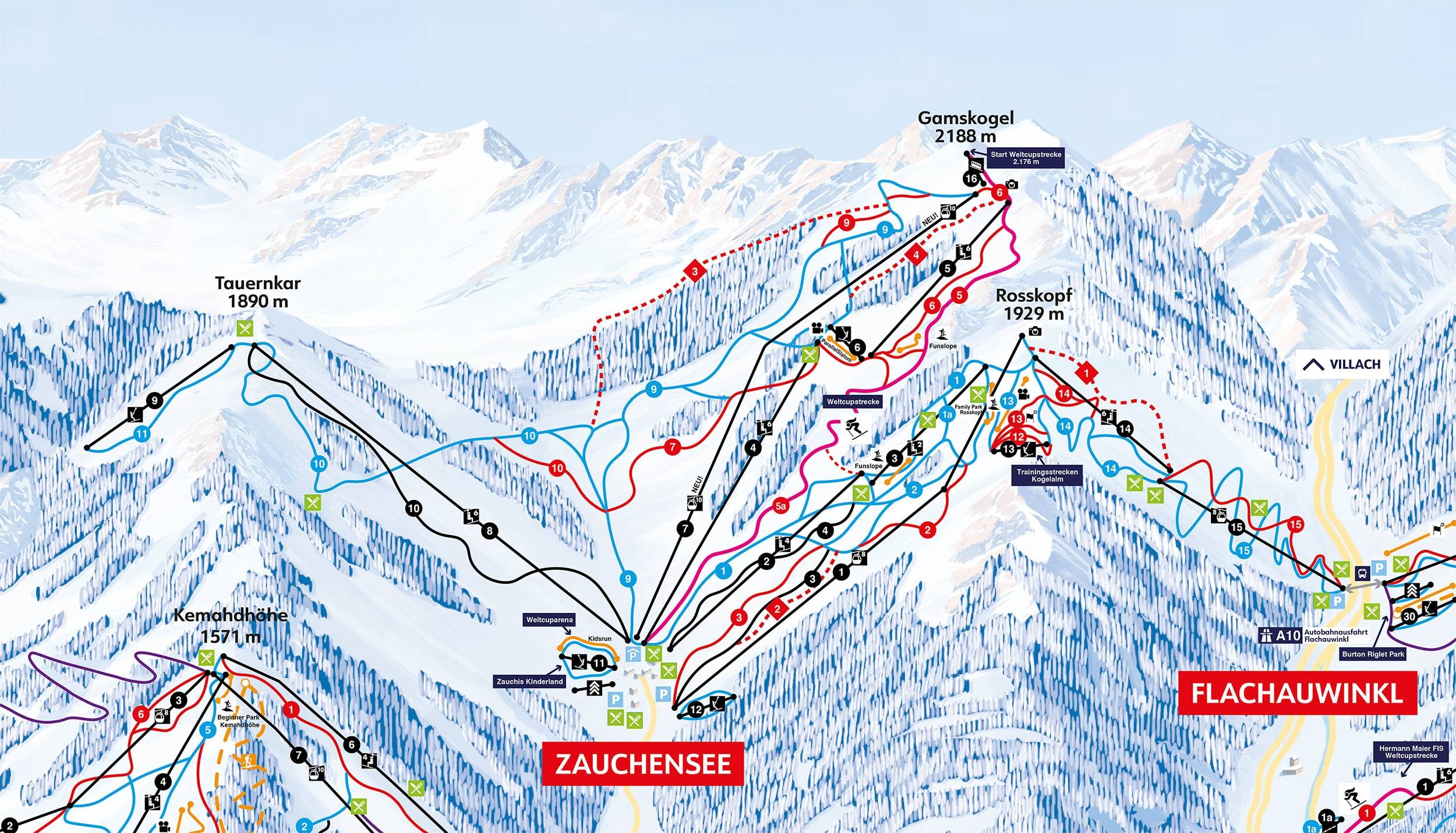 Zauchensee/Flachauwinkl trail map