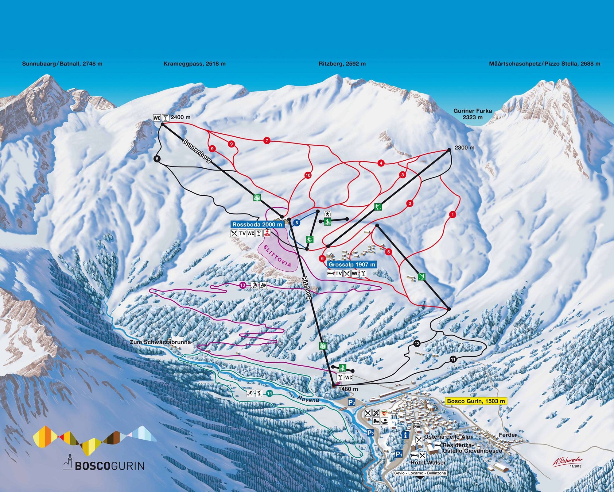 Bosco Gurin – Grossalp trail map