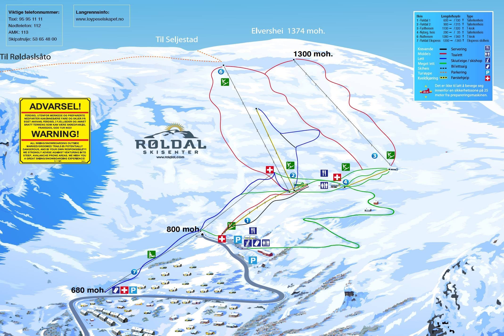 Røldal trail map