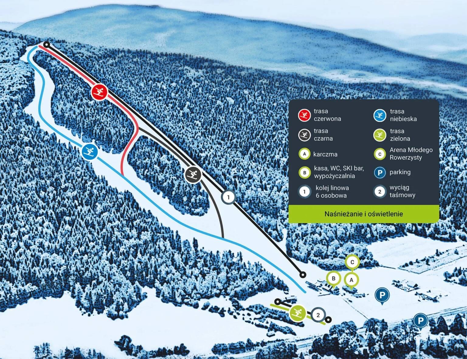 Śnieżnica – Kasina Wielka trail map