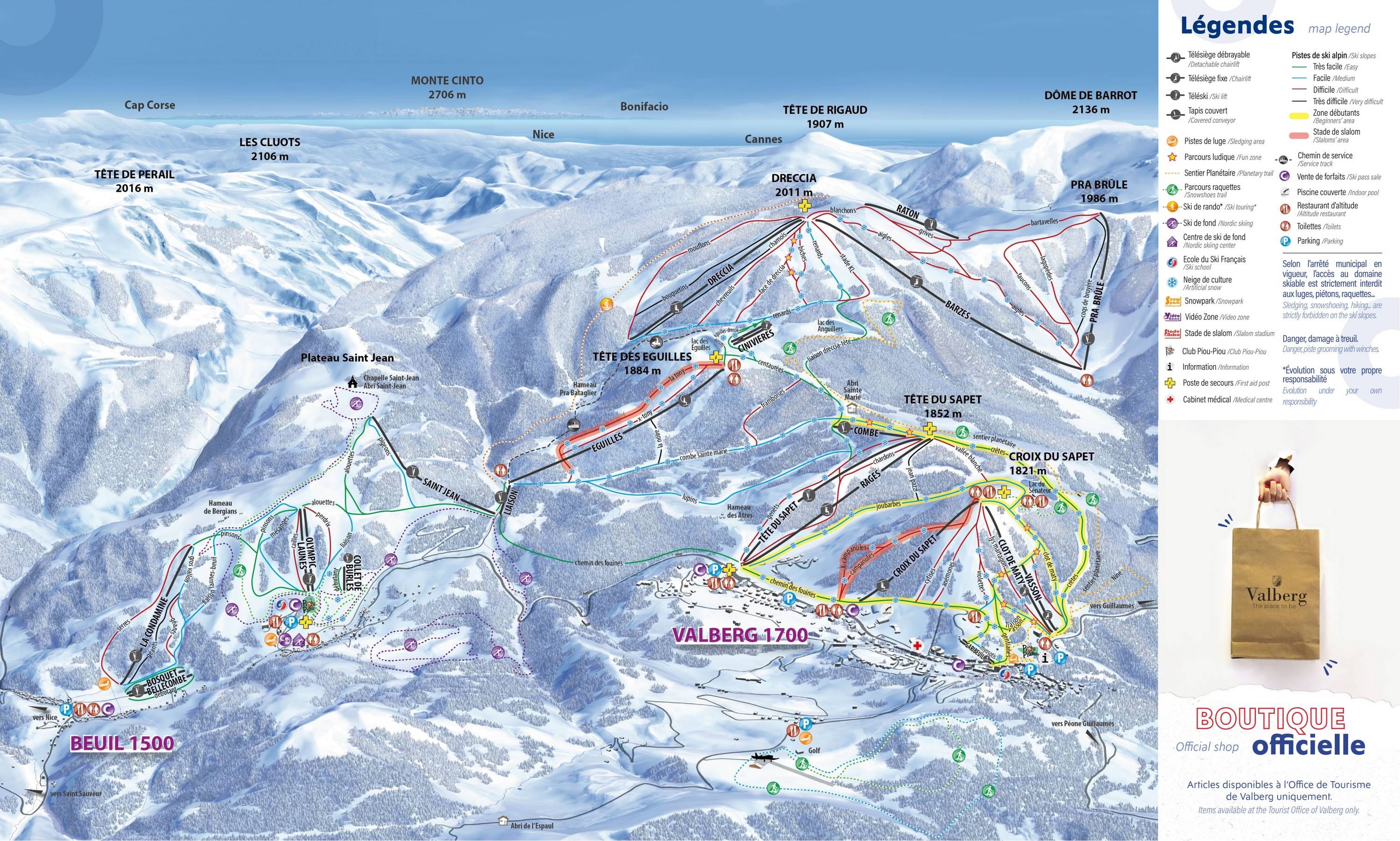 Valberg/Beuil les Launes trail map
