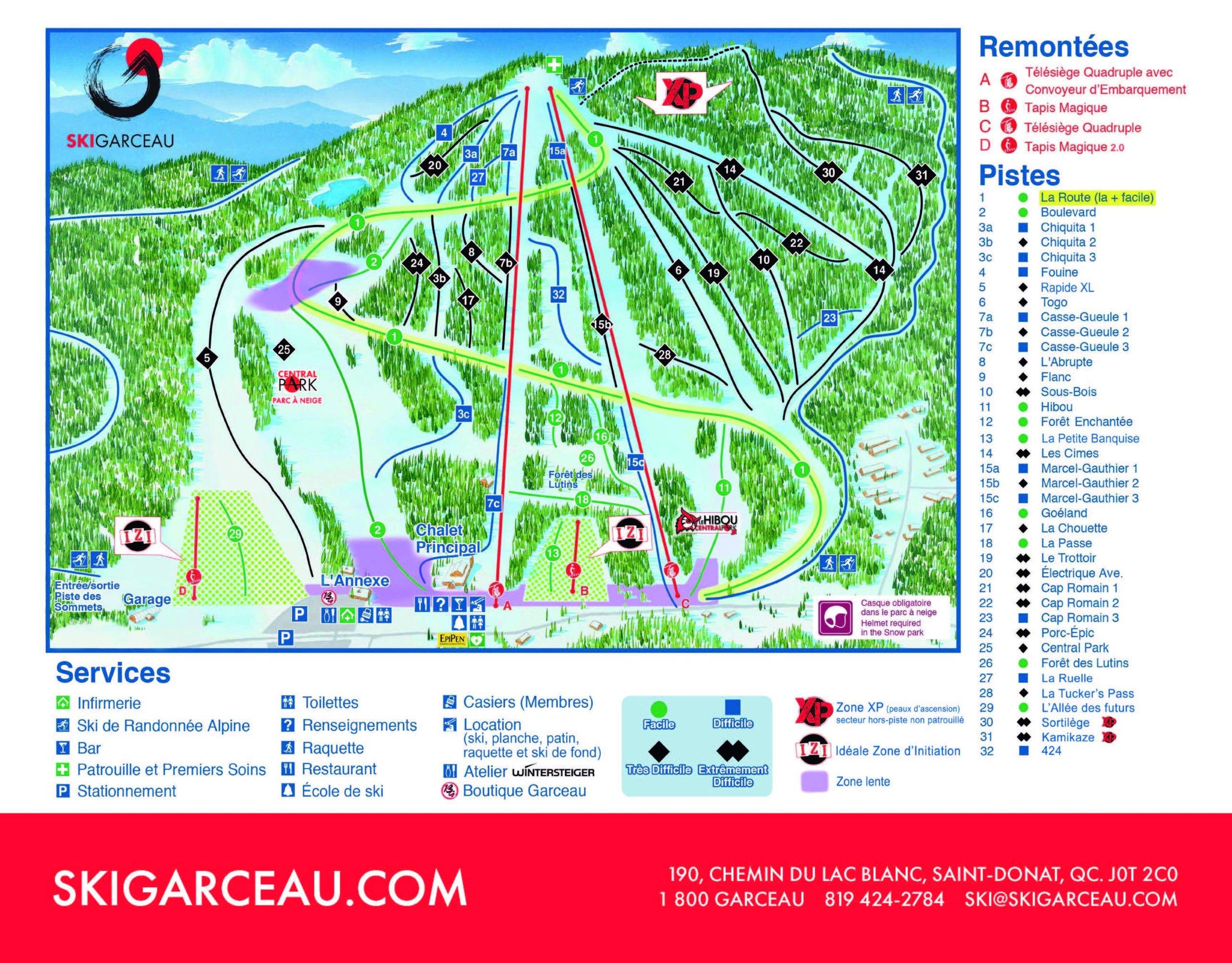 Garceau – Saint-Donat trail map