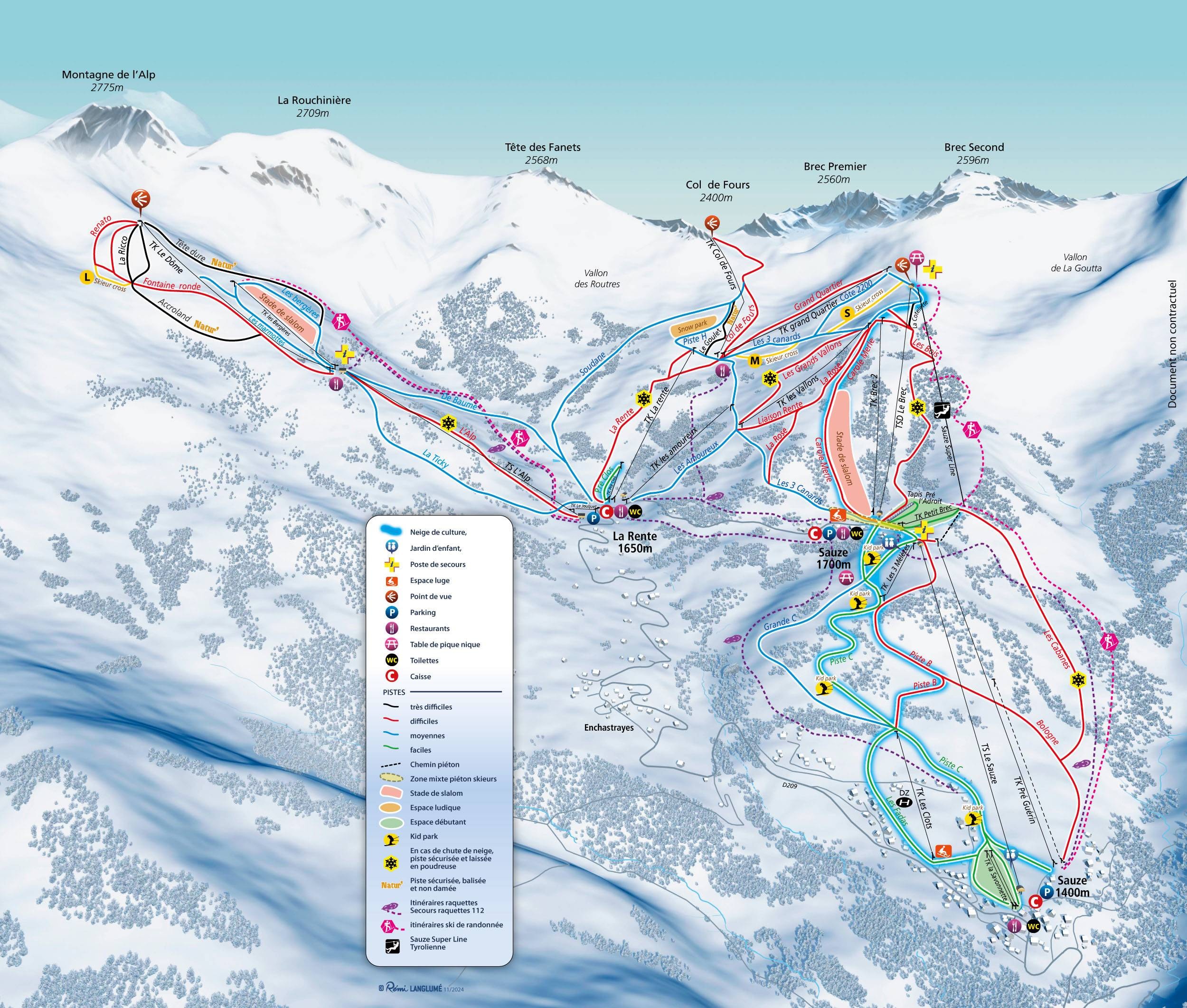 Super Sauze trail map