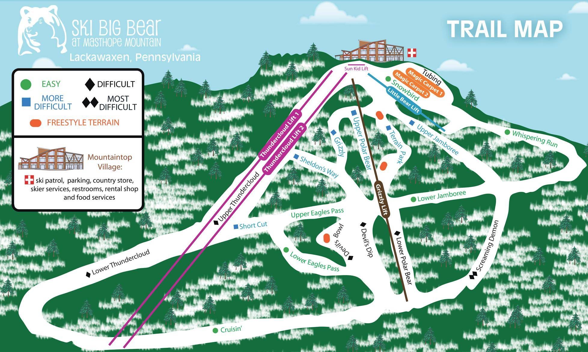 Big Bear at Masthope Mountain trail map