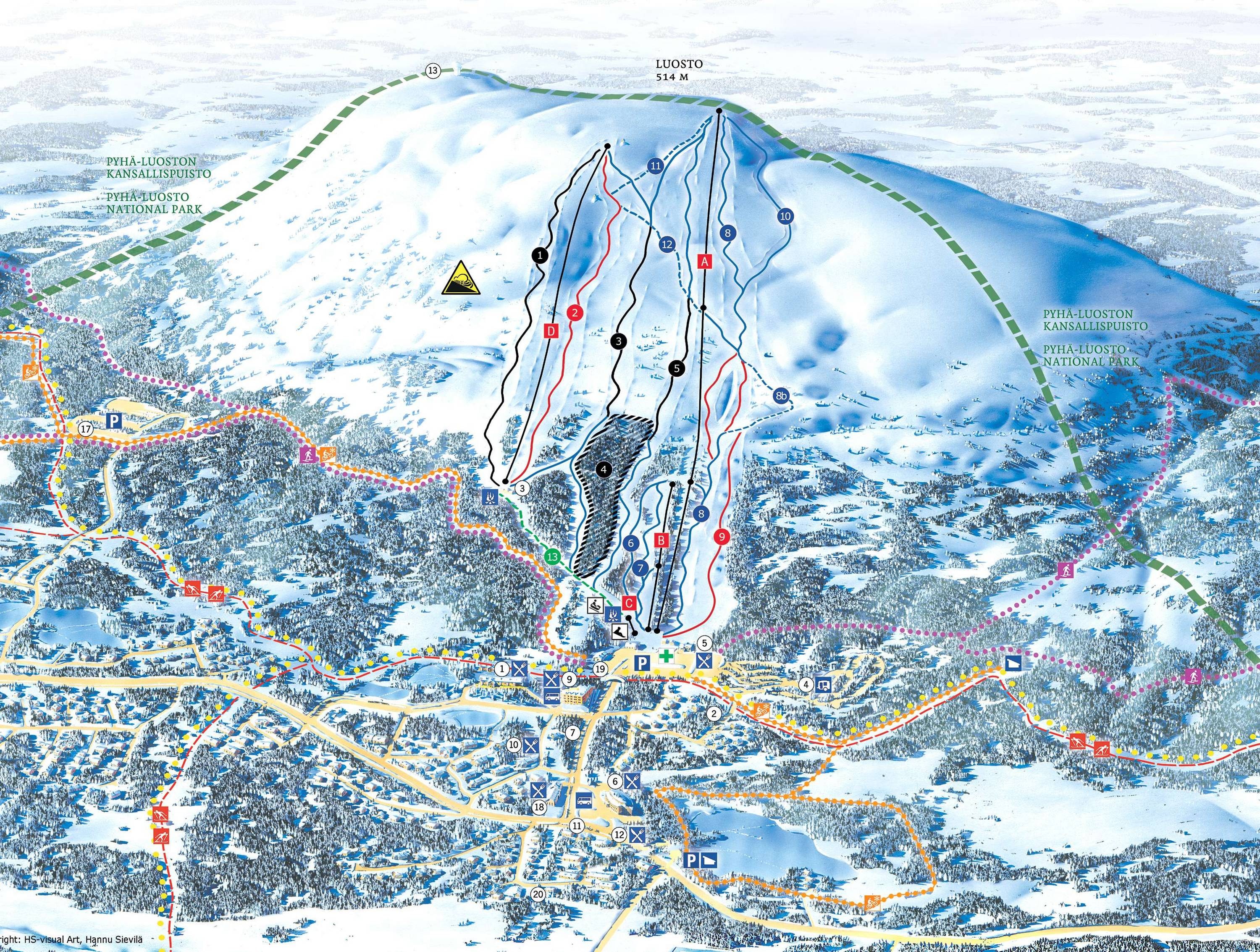 Luosto trail map