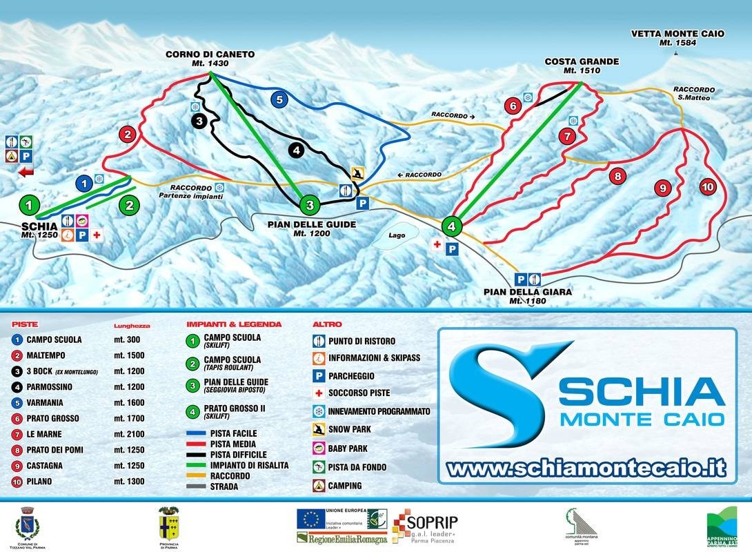 Schia – Monte Caio trail map